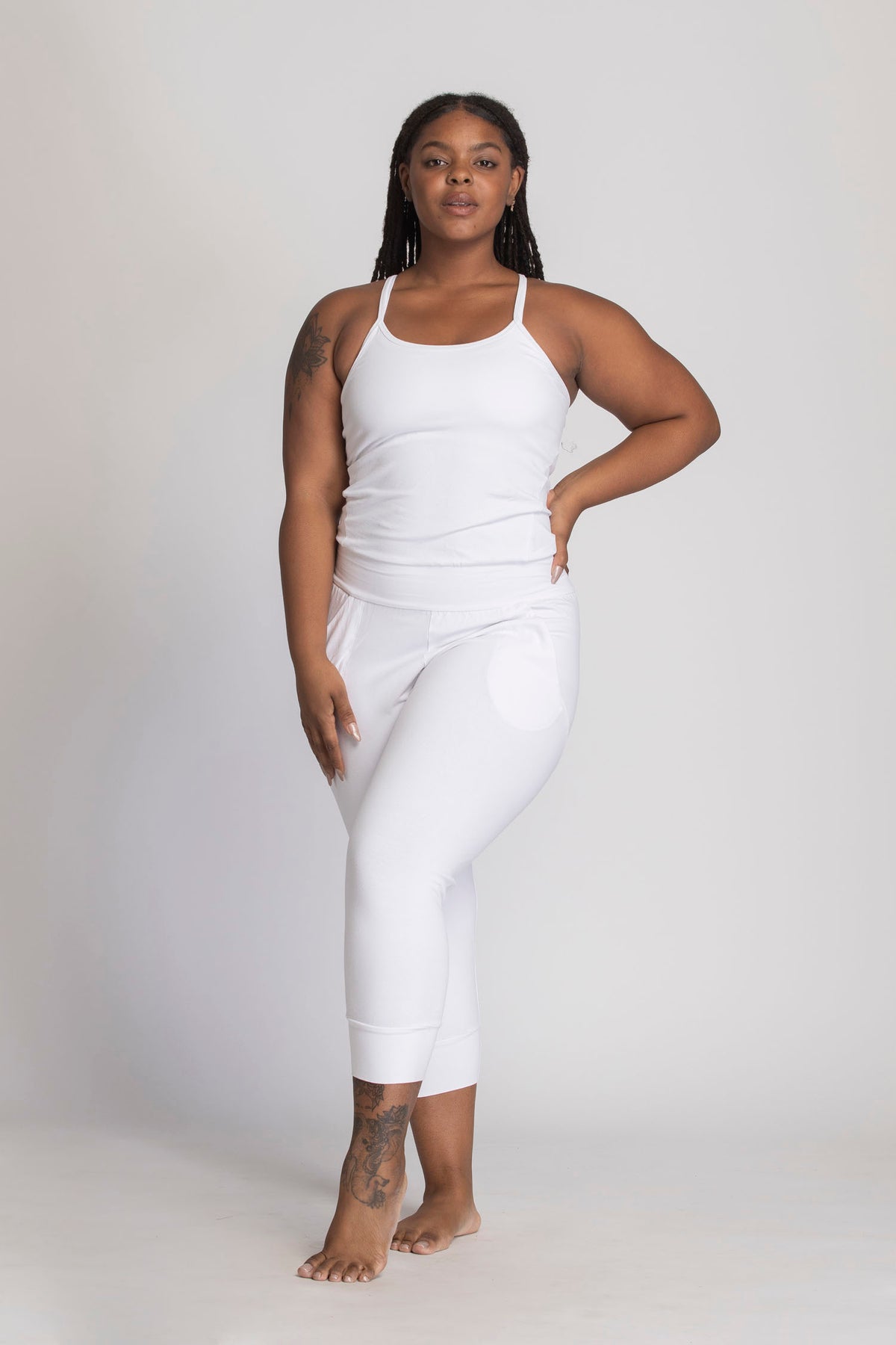Organic Cotton Pure White Yoga Jumpsuit