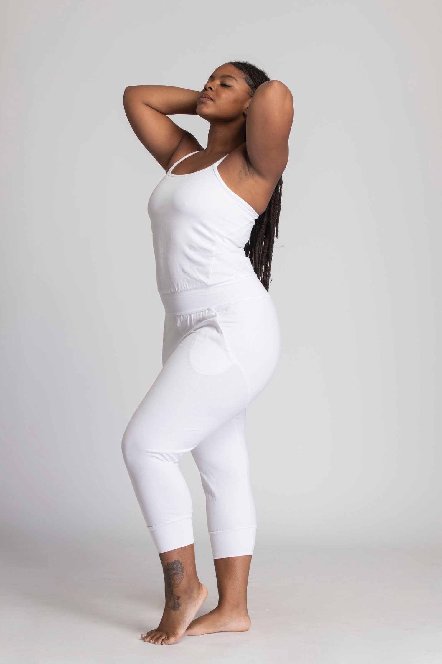 Organic Cotton Pure White Yoga Jumpsuit