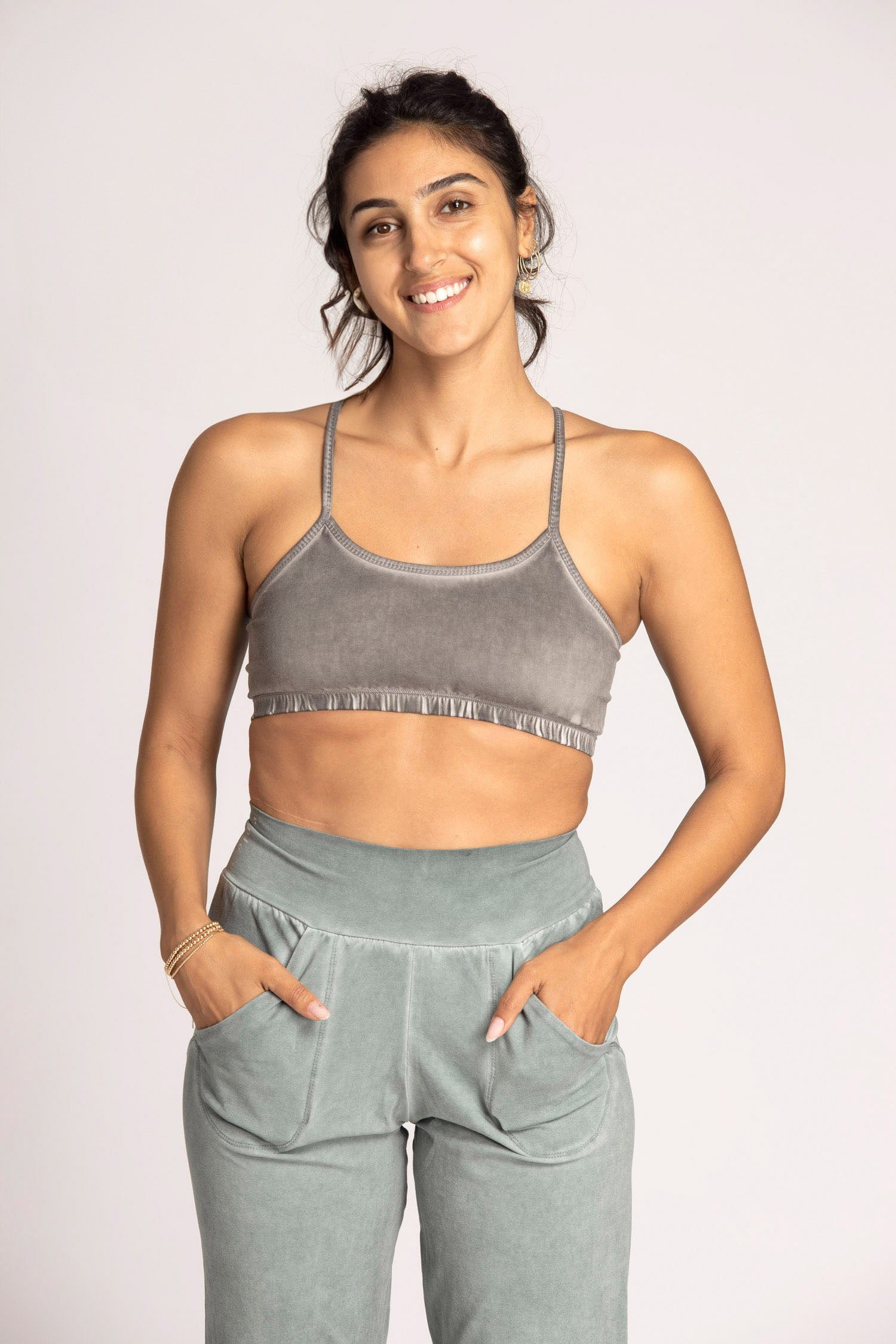 Stonewash Criss Cross Bra