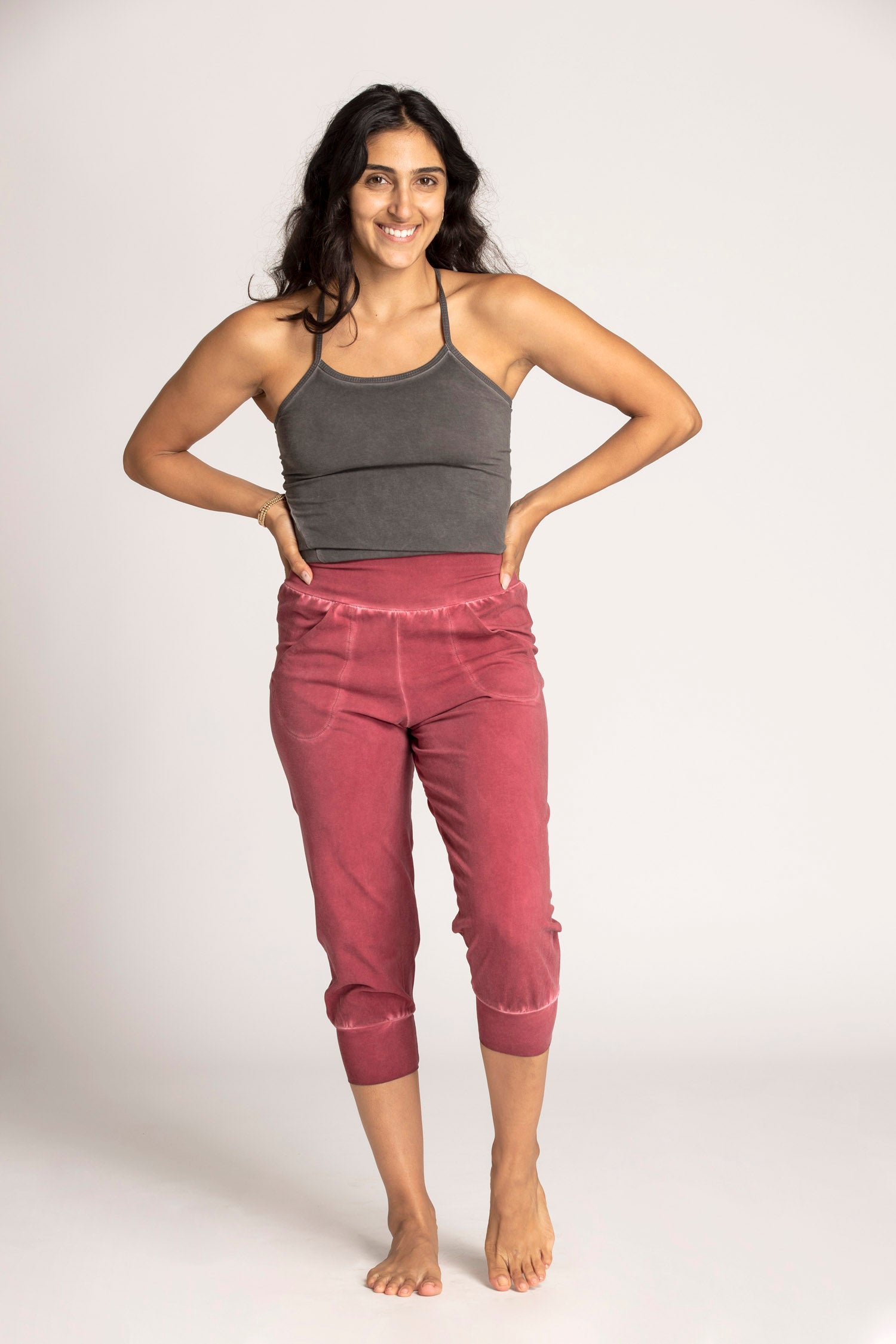 Stonewash Slouchy Capri Pants