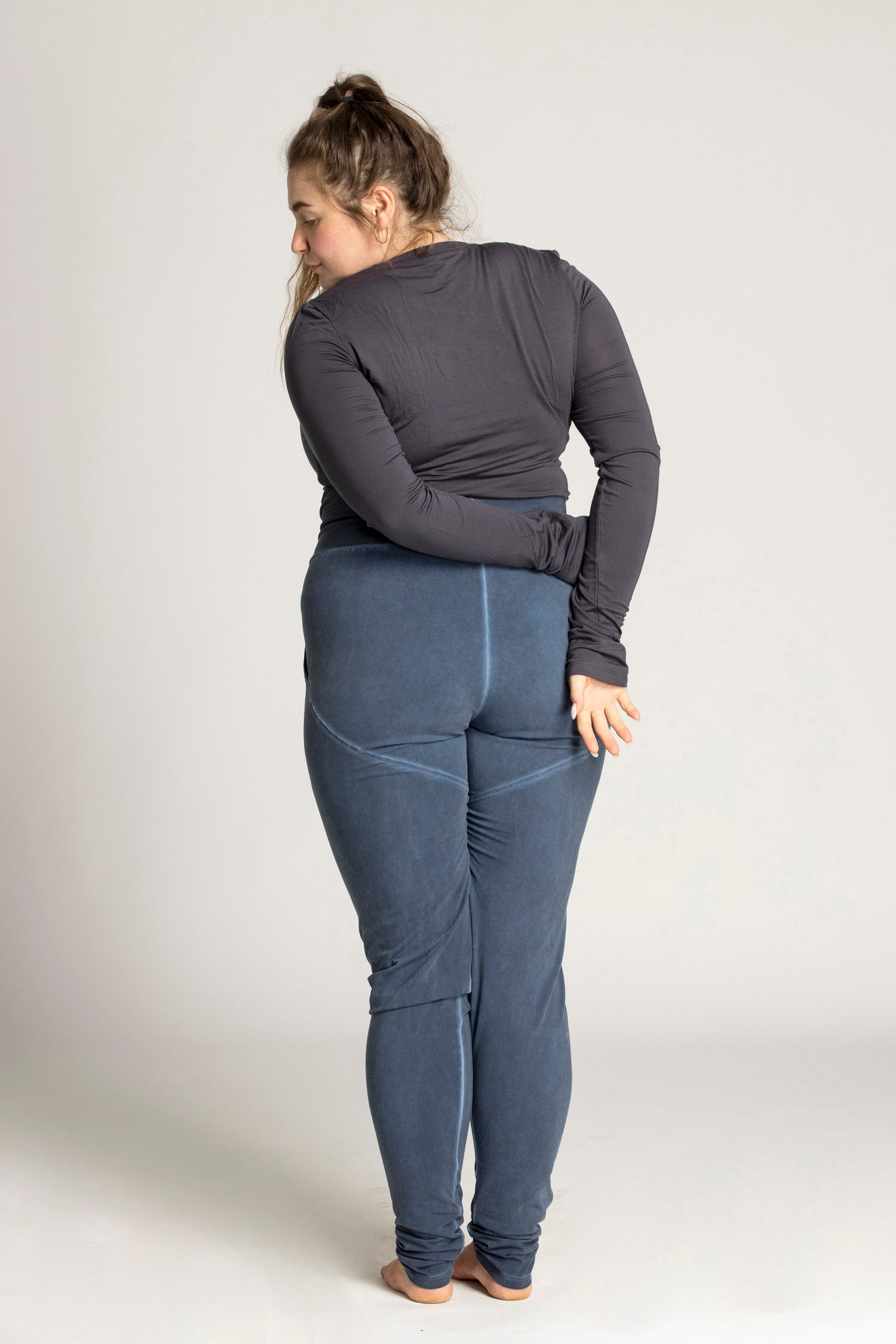 Stonewash Extra Long Slouchy Pants