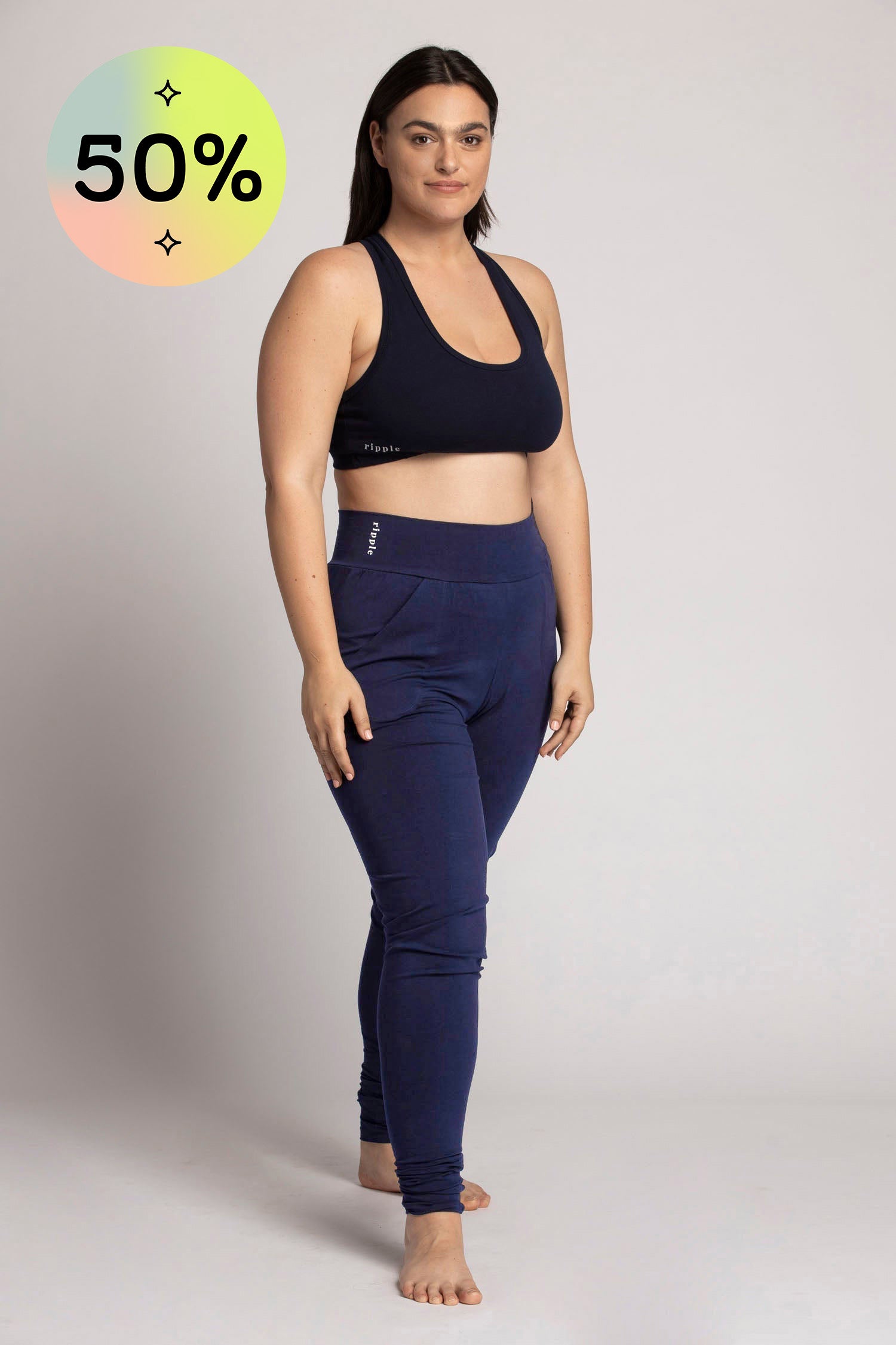 I'mPerfect Organic Cotton Extra Long Slouchy Pants 50%off