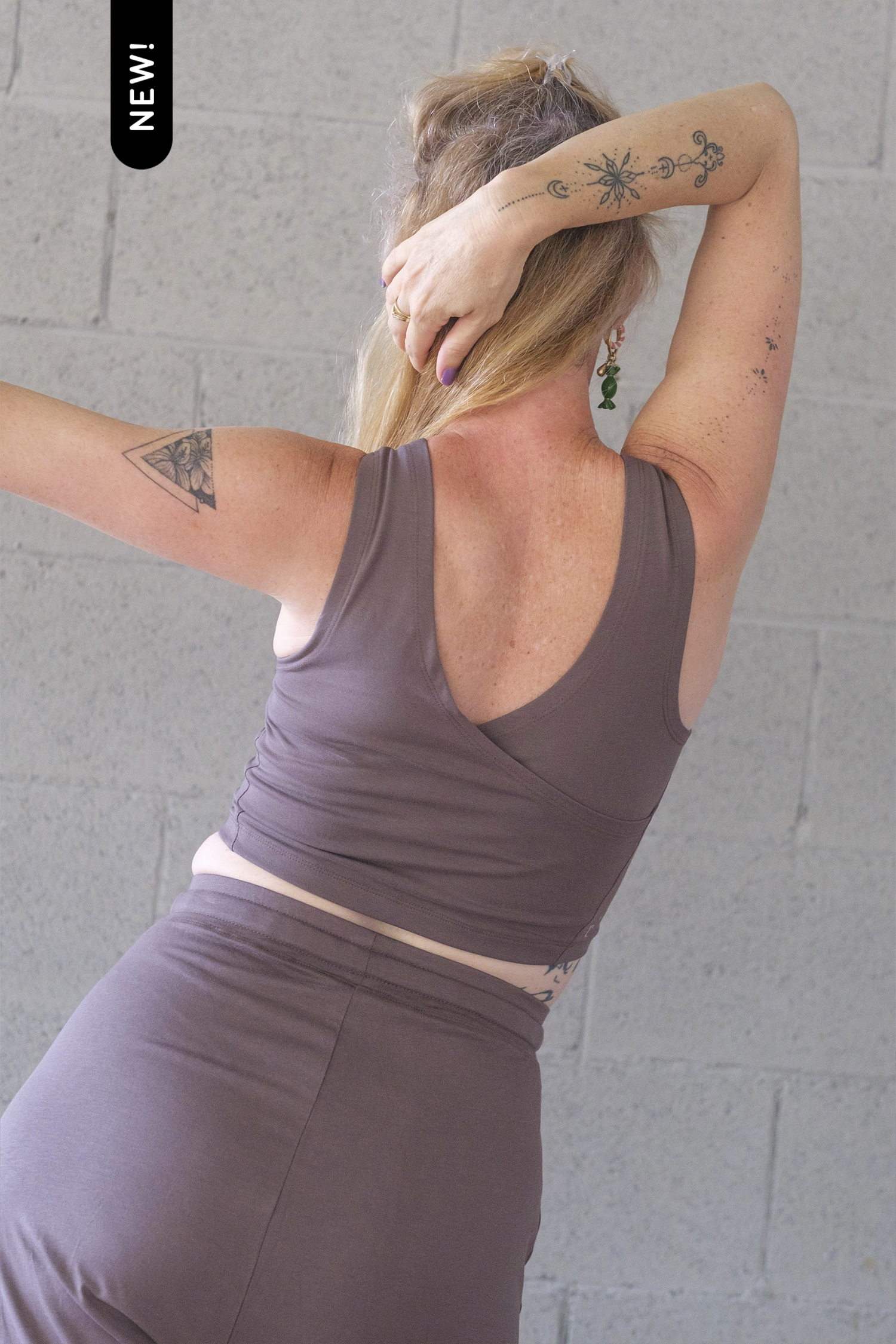 Soft Modal V Back Cropped Top