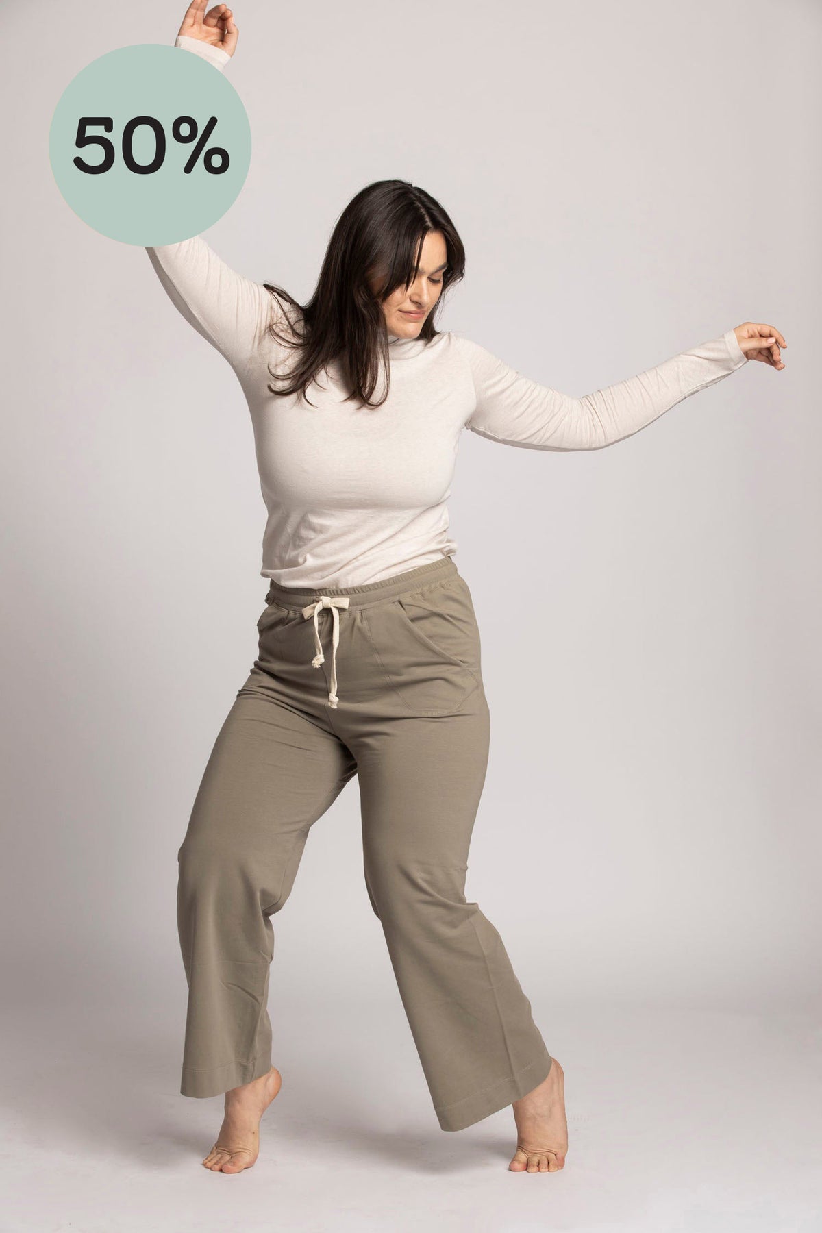 I&#39;mPerfect French Terry Wide Leg Lounge Pants 50%off
