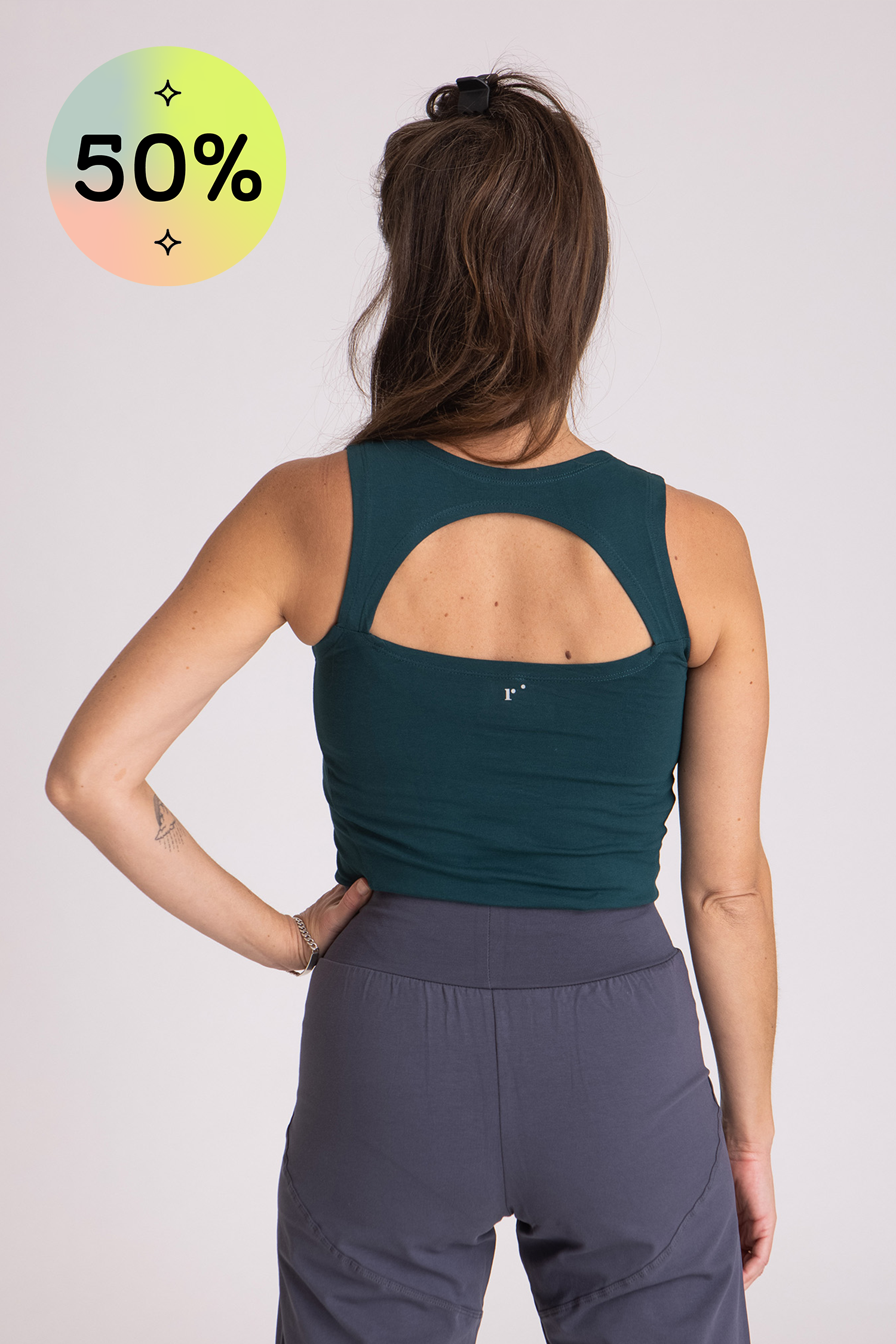 I'mPerfect Organic Cotton Half Moon Open Back Tank Top 50%off