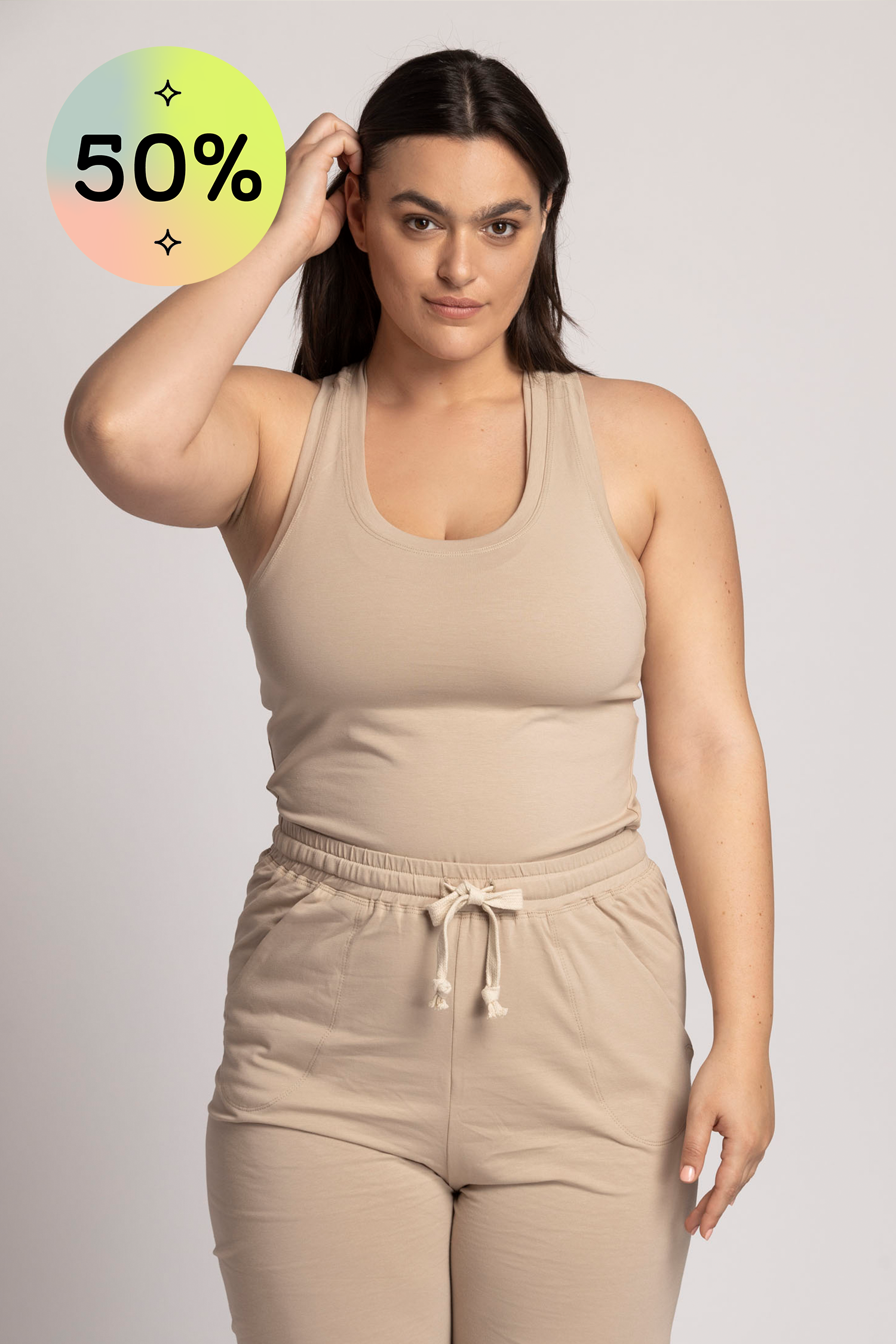 I'mPerfect Organic Cotton Racer Tank Top 50%off