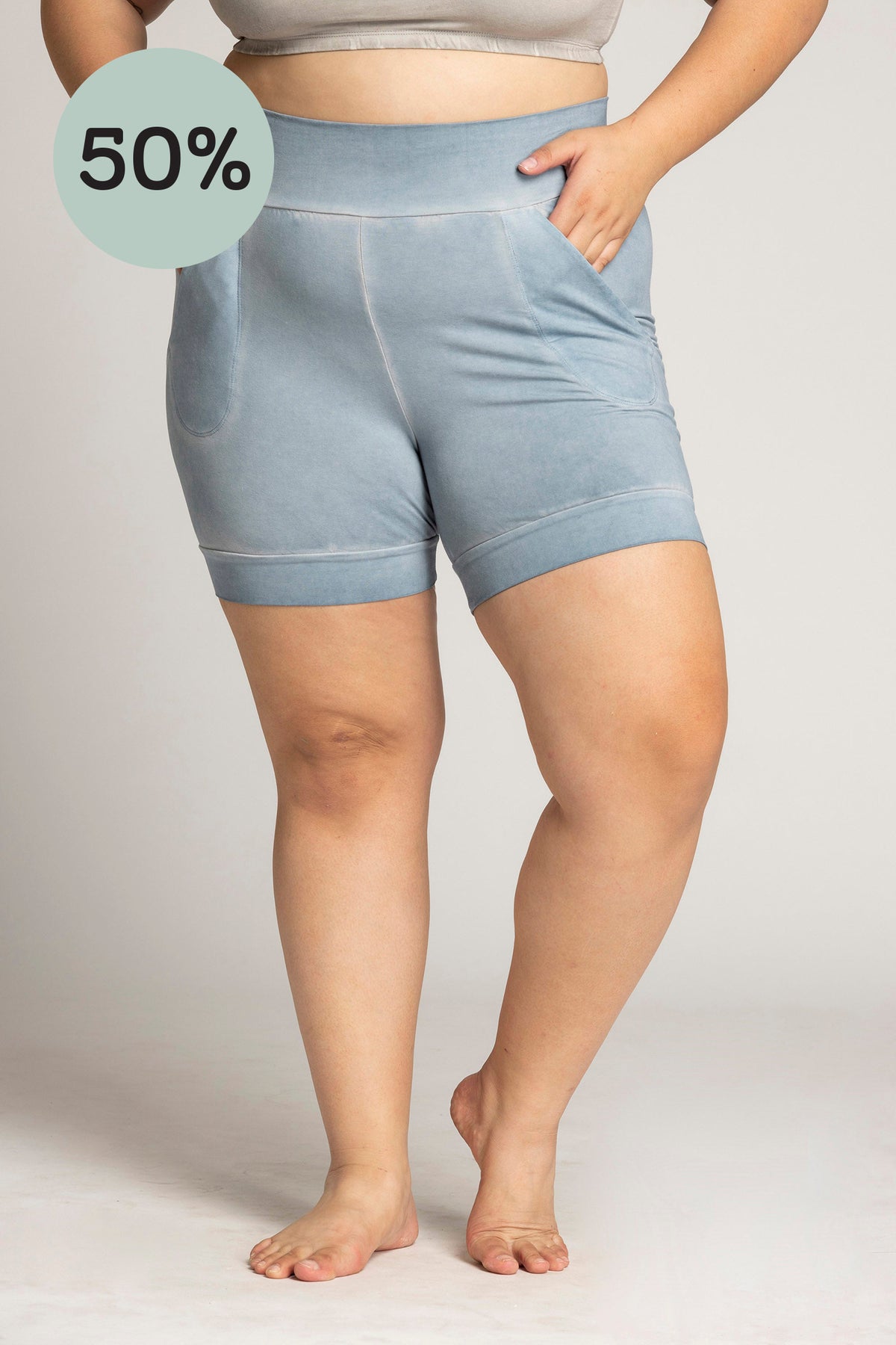 I&#39;mPerfect Stonewash Slouchy Yoga Shorts 50%off