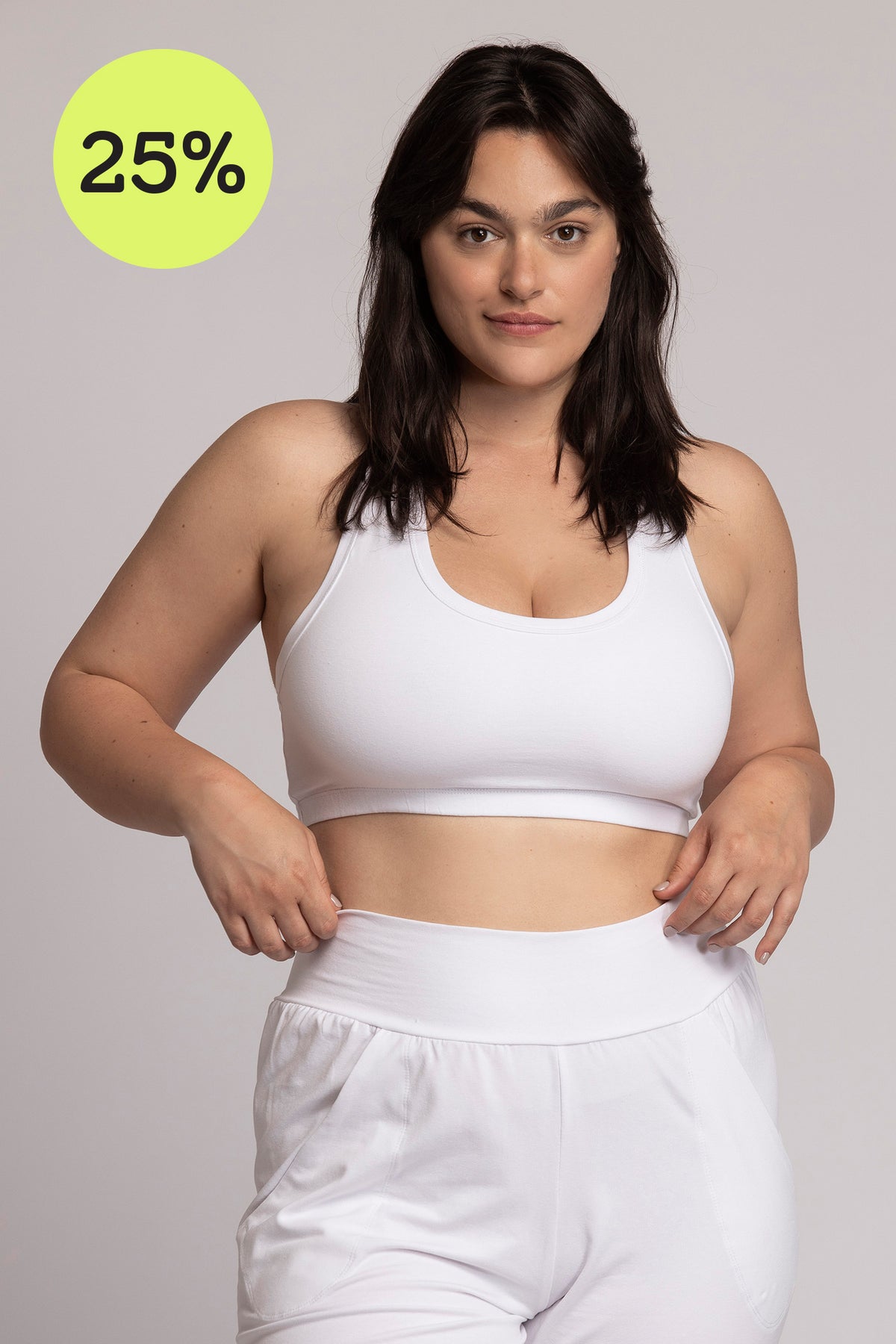 I&#39;mPerfect Organic Cotton Pure White Racer-Back Bra 25%off