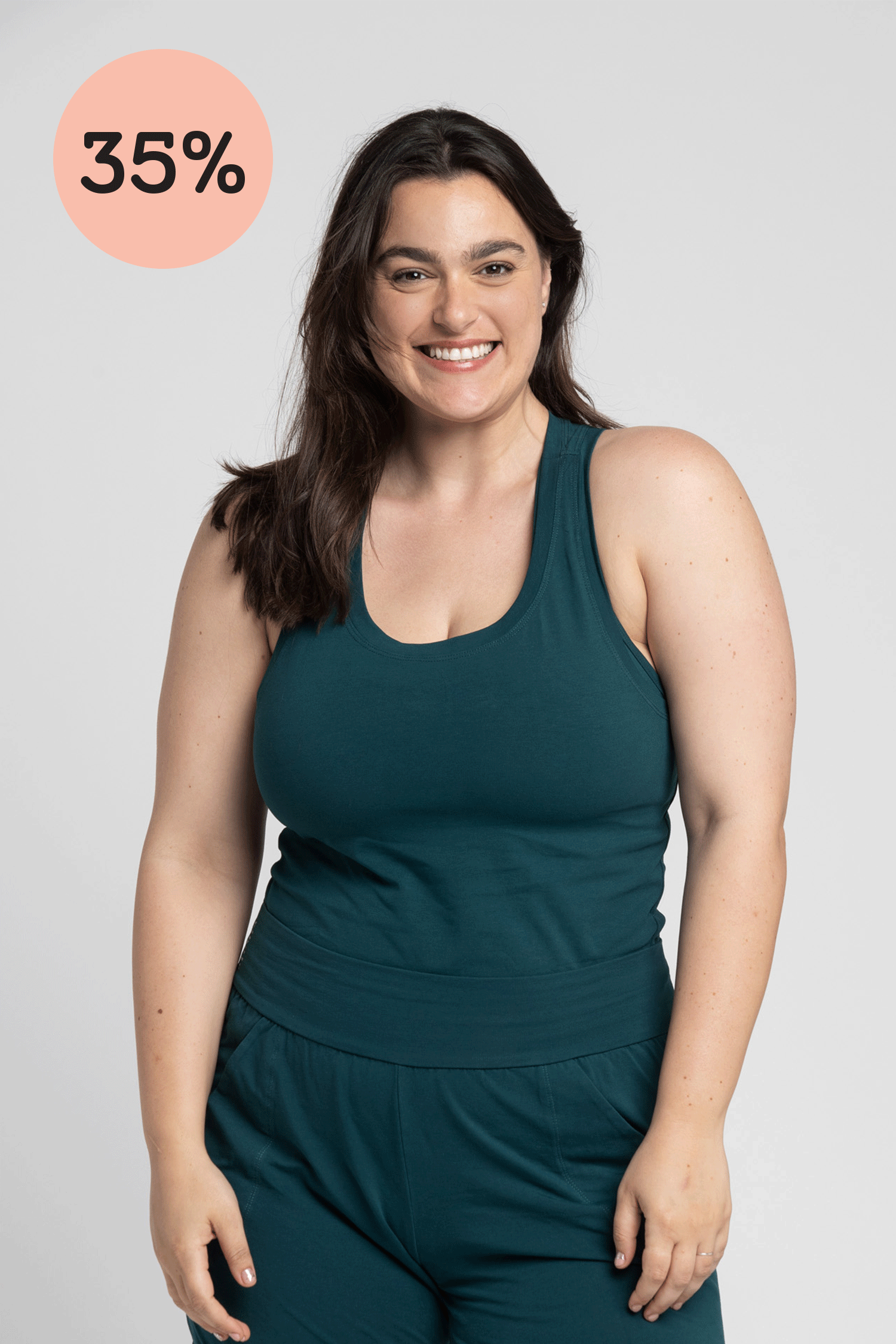 I'mPerfect Organic Cotton Racer Tank Top 35%off