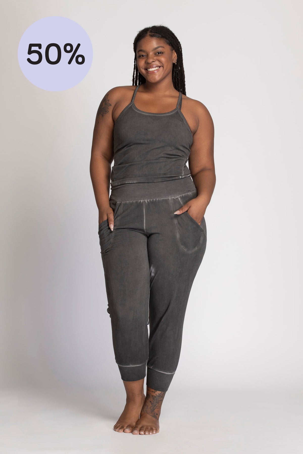 I&#39;mPerfect Stonewash Yoga Jumpsuit - All 50% OFF