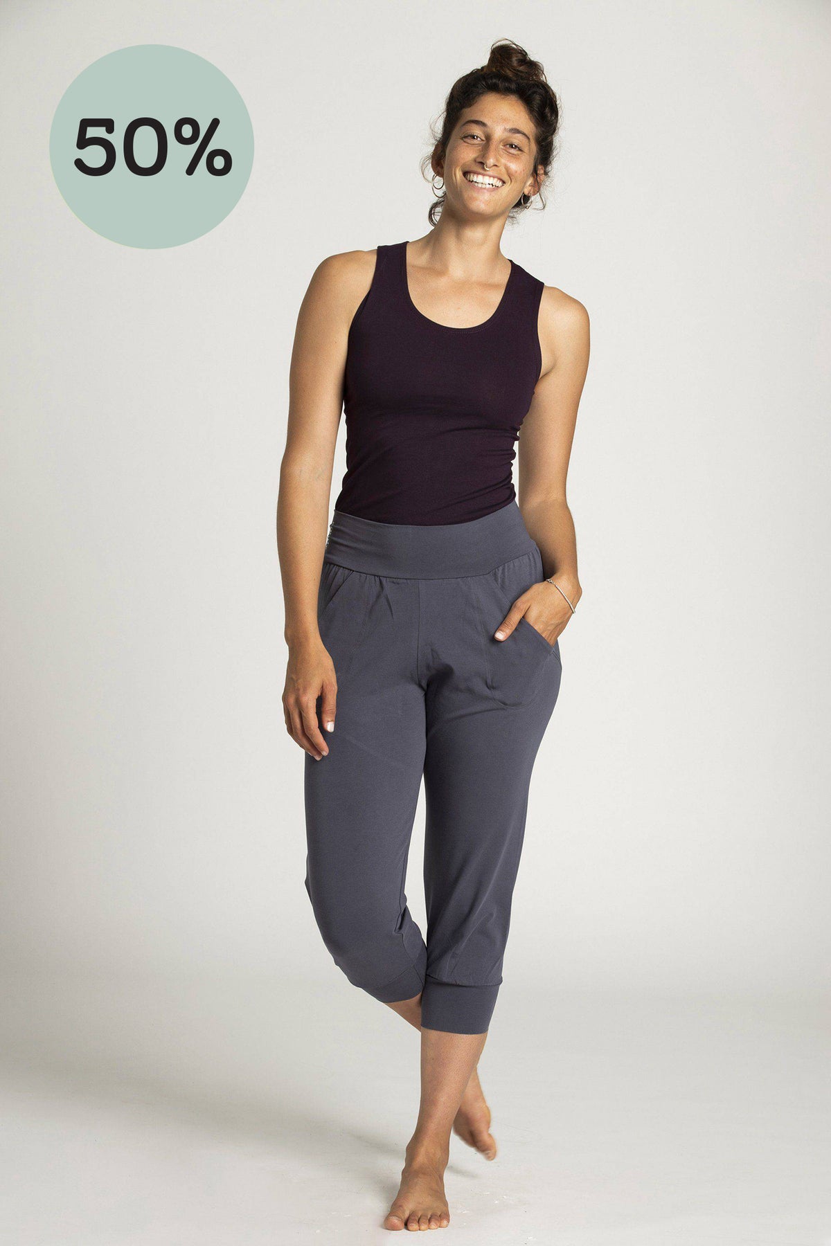 I&#39;mPerfect Organic Cotton Slouchy Capri Pants 50%off