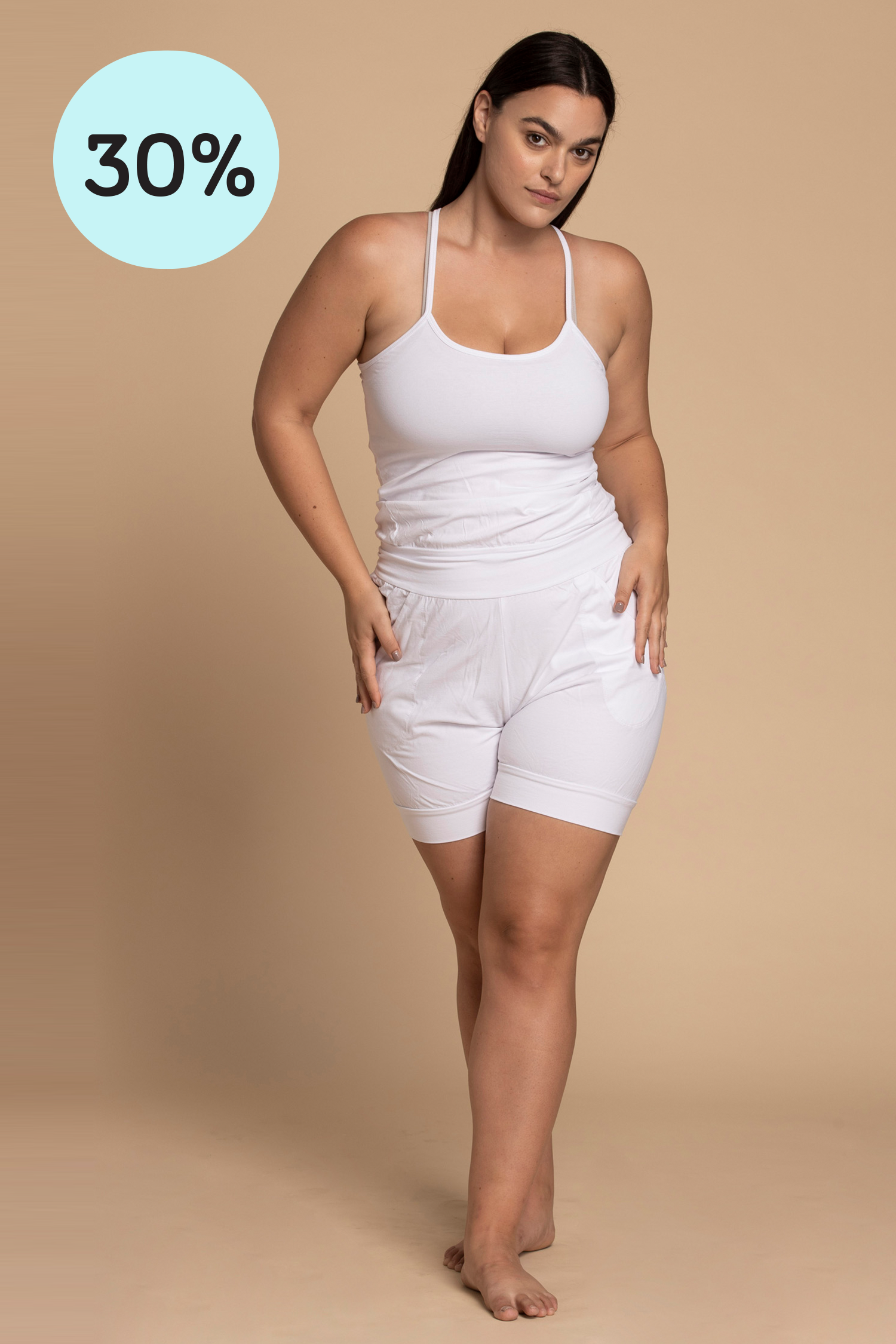 Pure White Short Yoga Jumpsuit