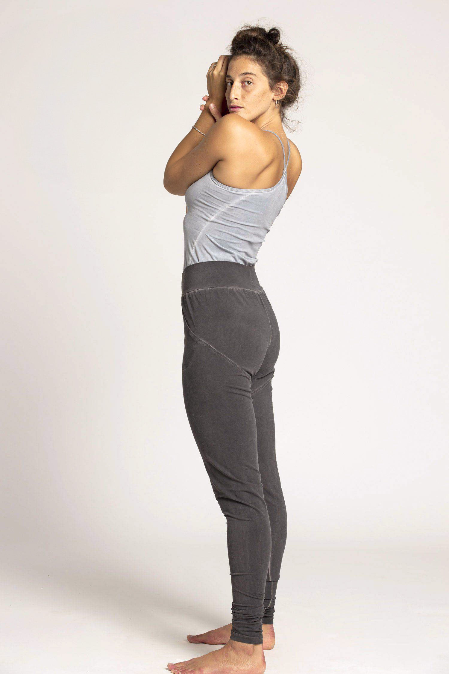 Stonewash Extra Long Slouchy Pants