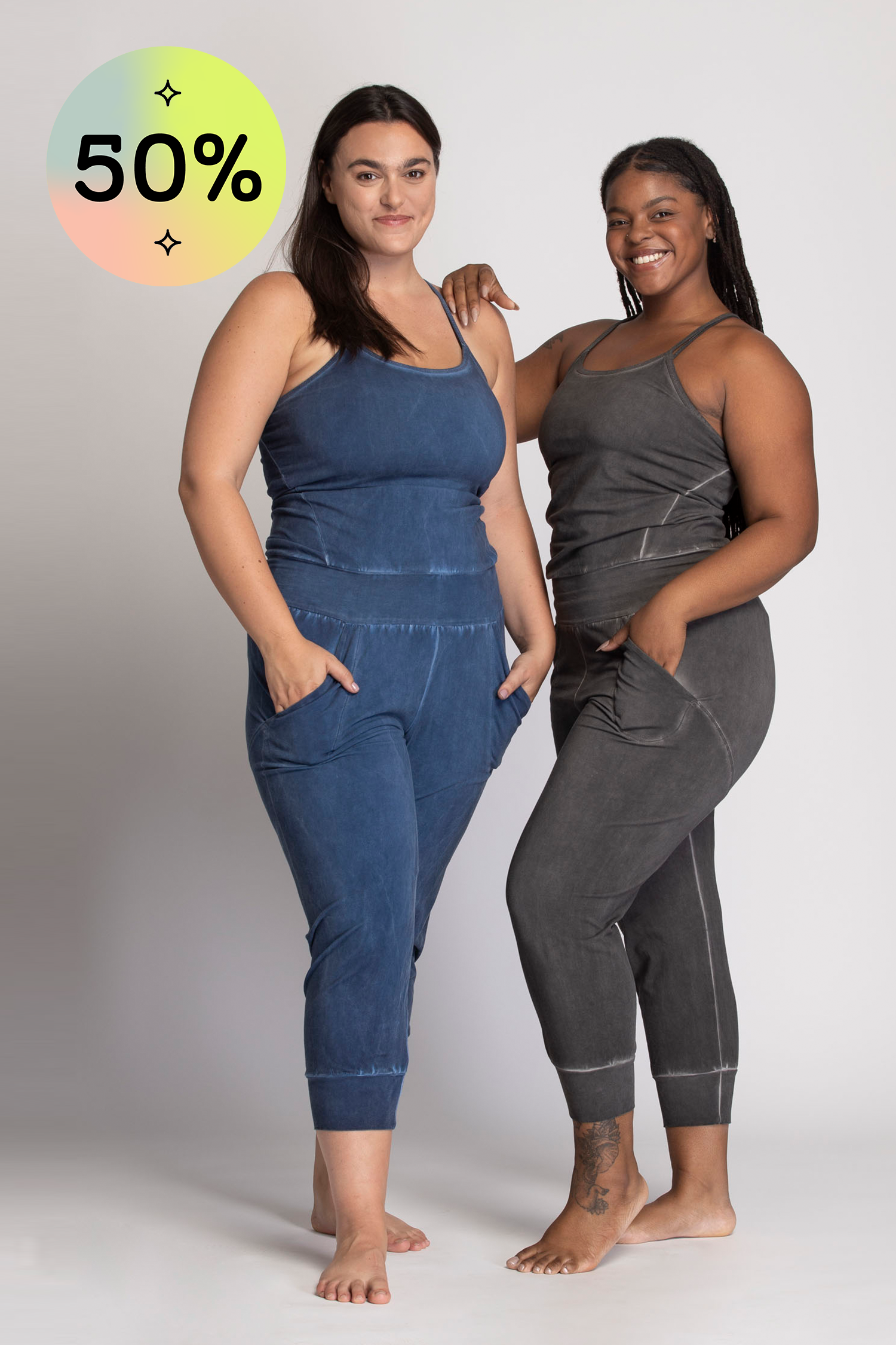 I'mPerfect Stonewash Yoga Jumpsuit 50%off