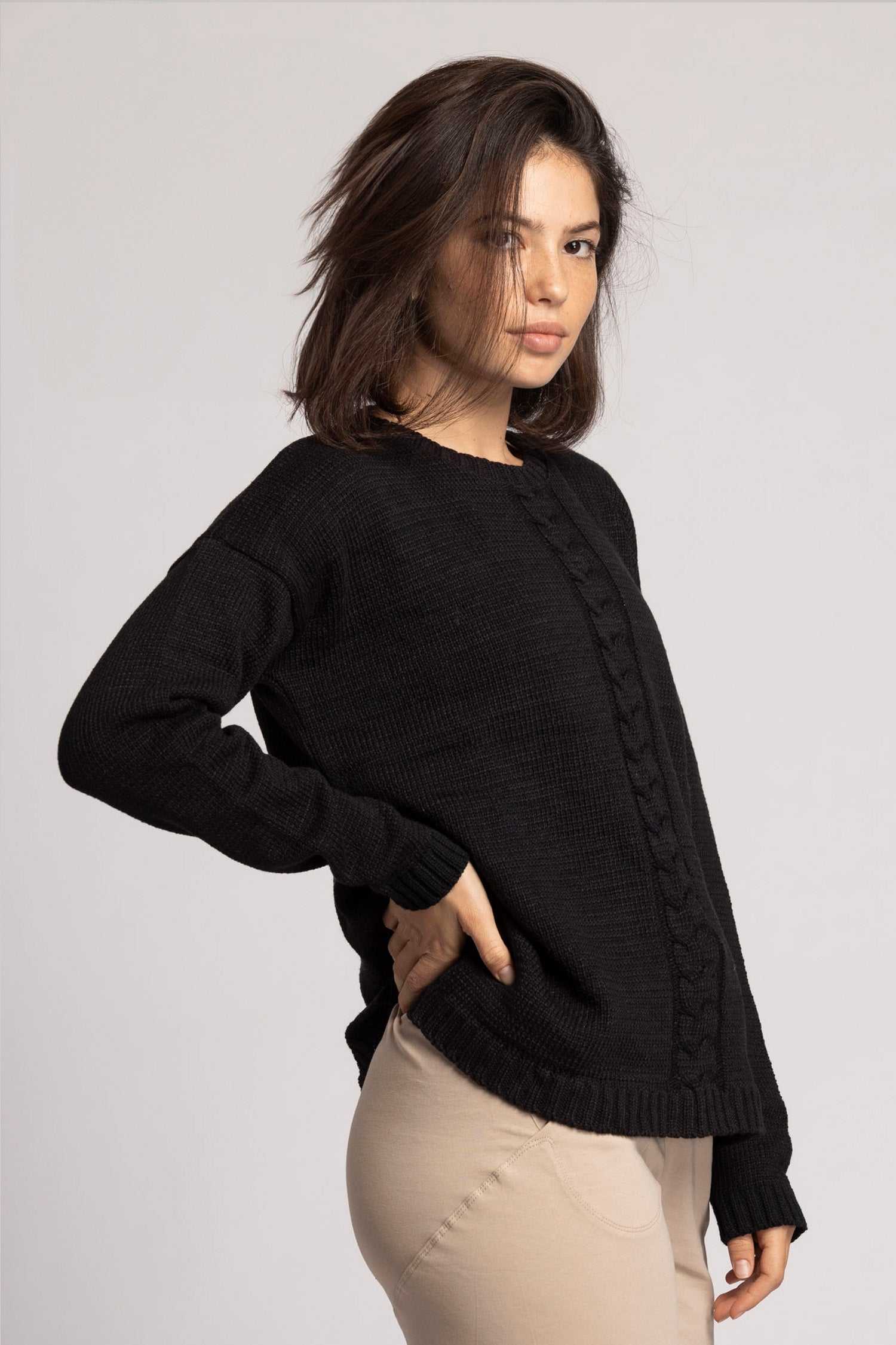 Knitted Braided Box Sweater