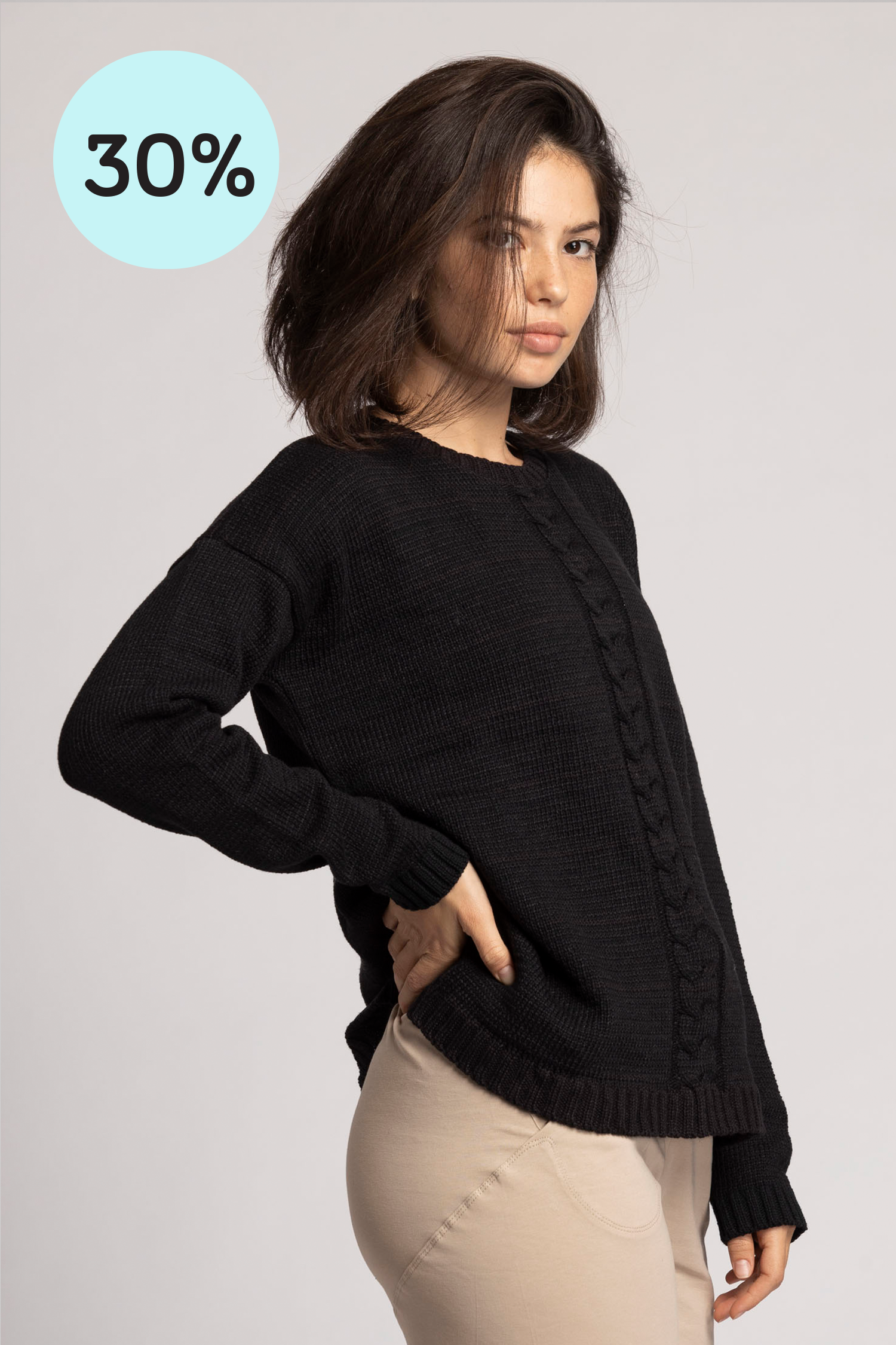 Knitted Braided Box Sweater