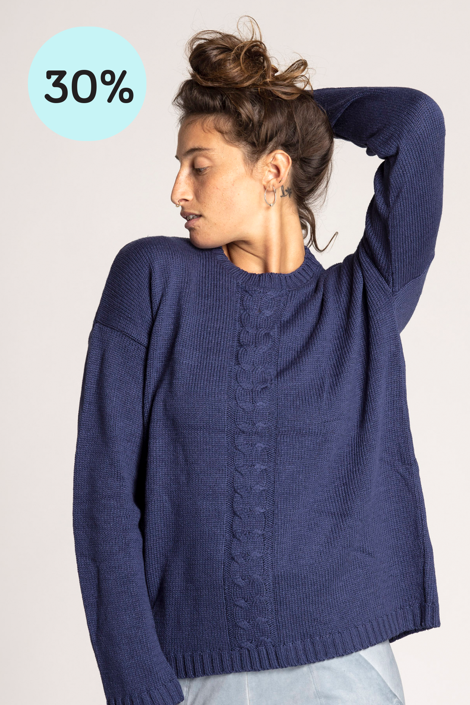 Knitted Braided Box Sweater