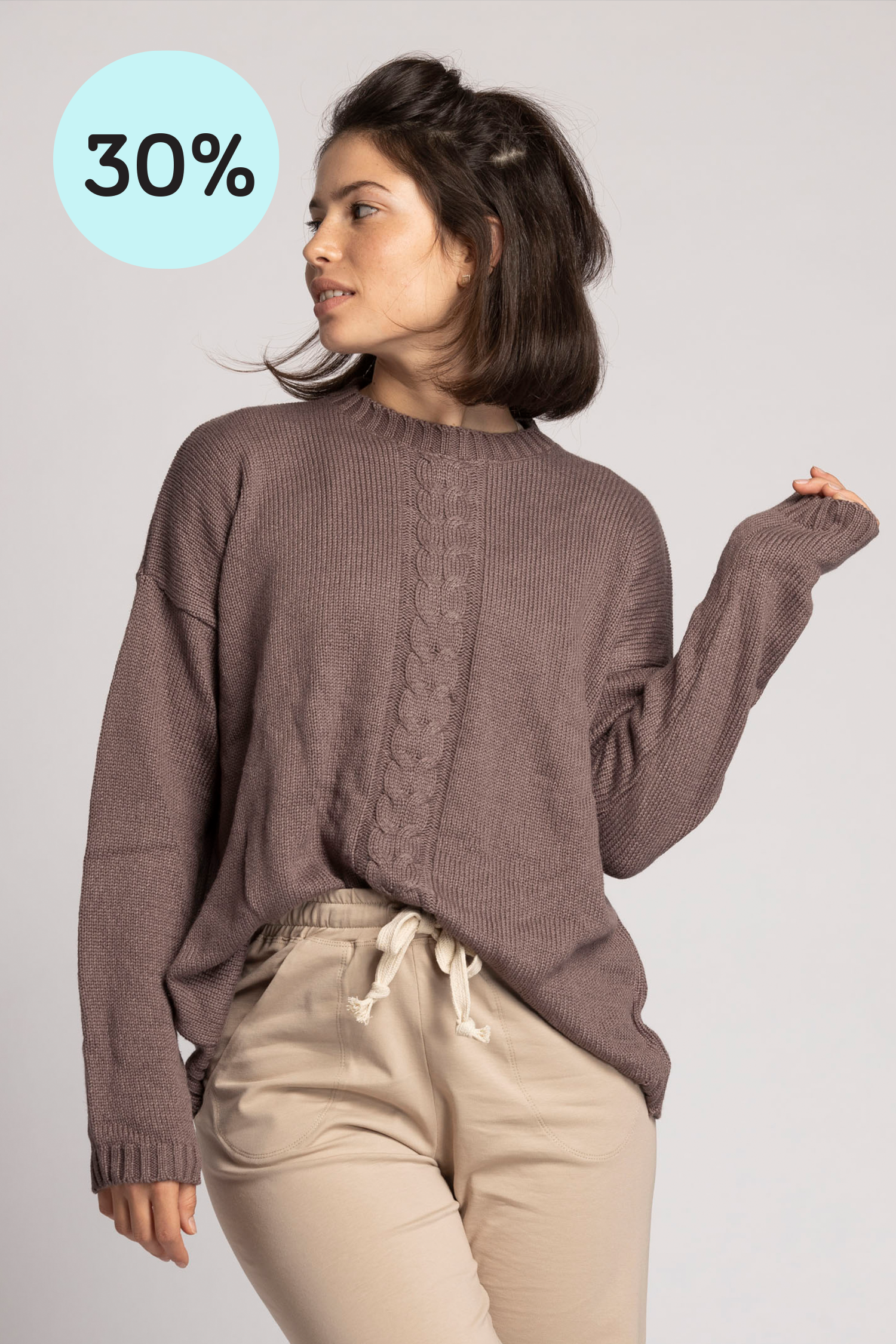 Knitted Braided Box Sweater