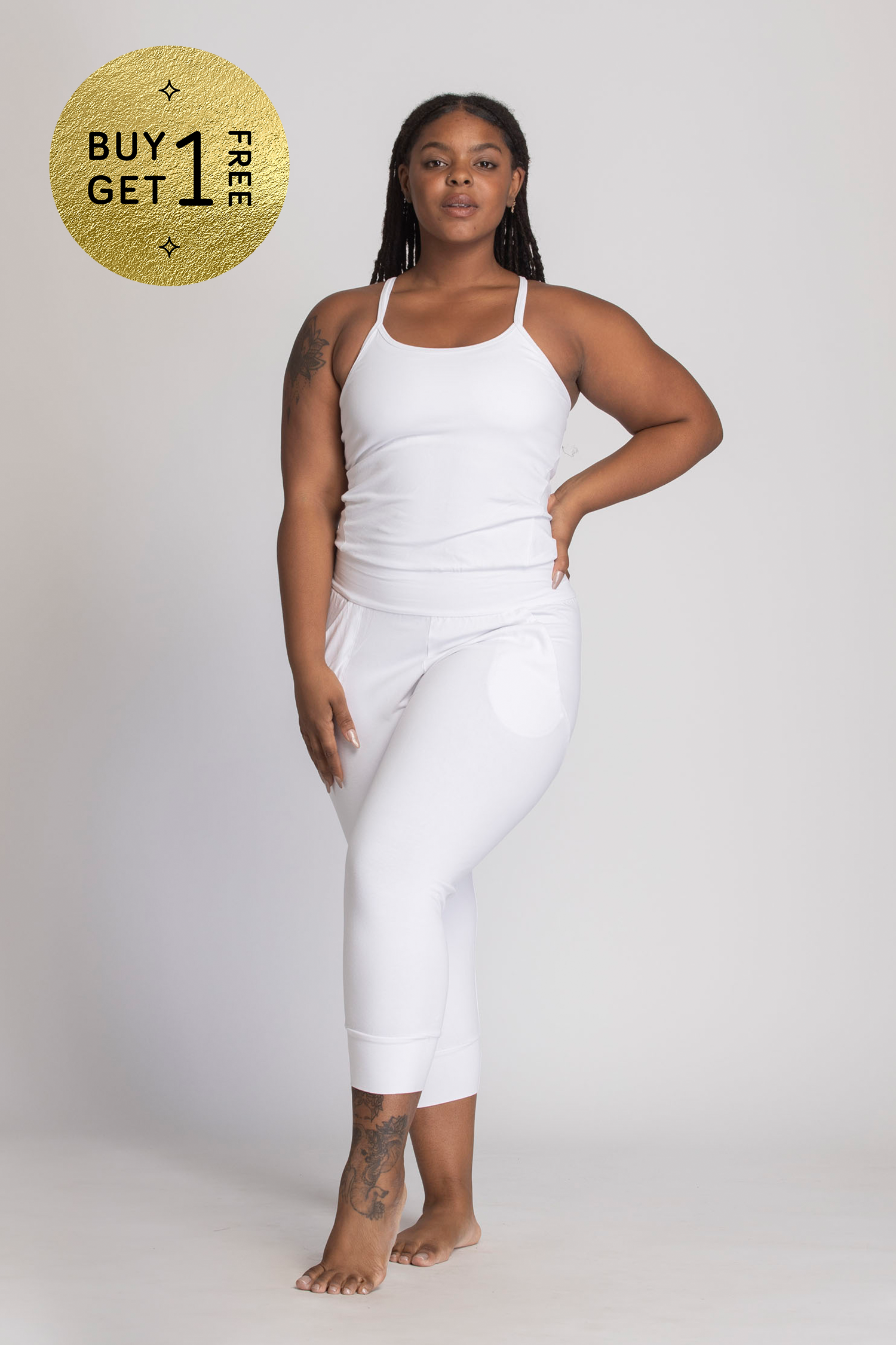 Organic Cotton Pure White Yoga Jumpsuit