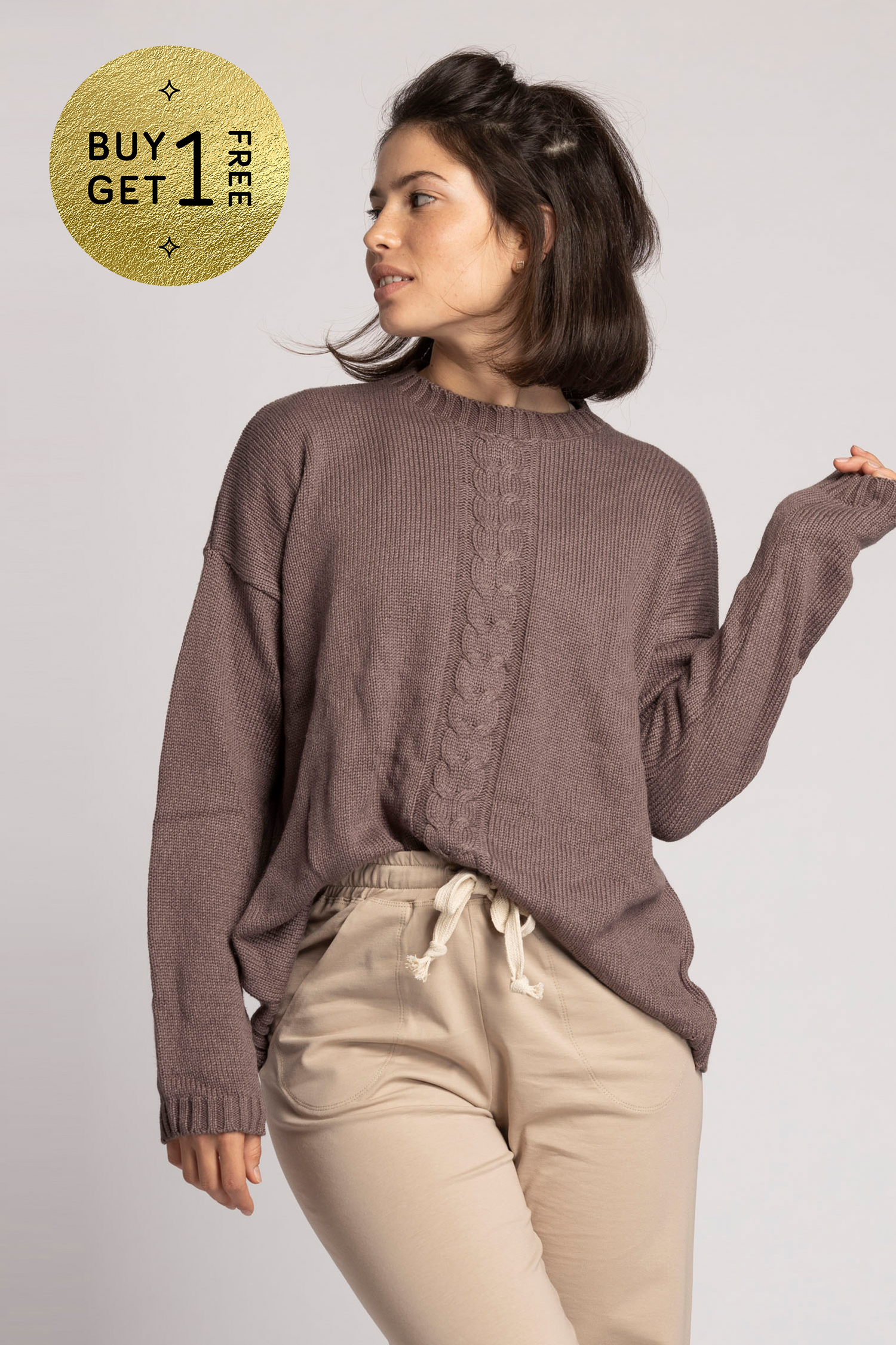 Knitted Braided Box Sweater