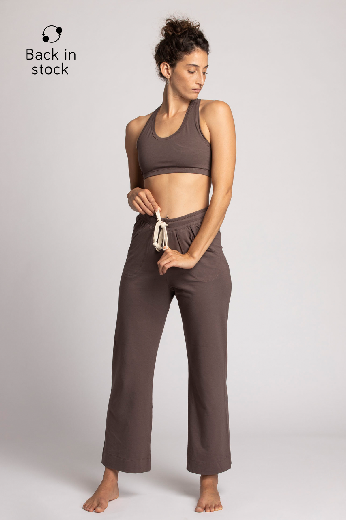 wide leg lounge pants Pecan
