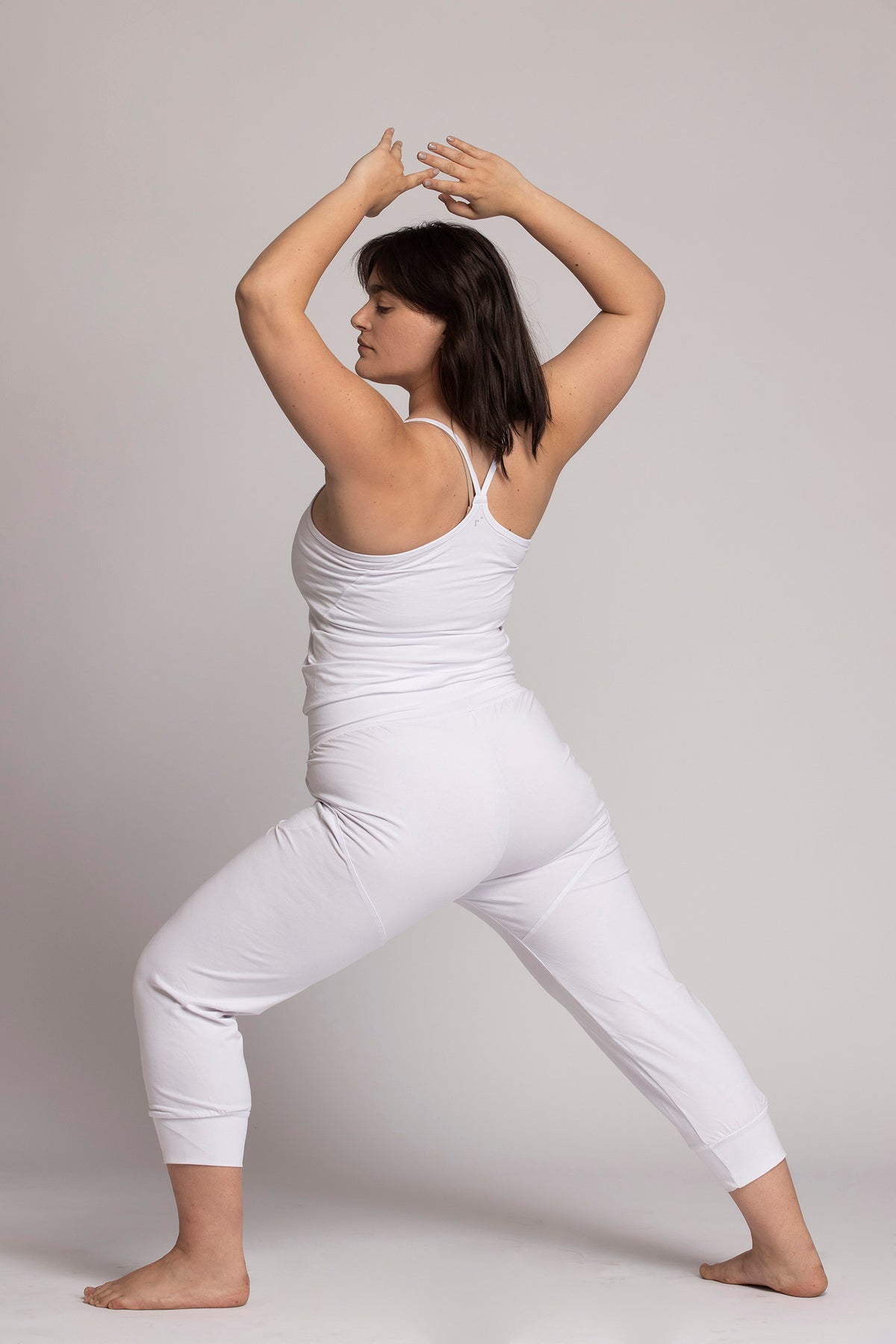 Organic Cotton Pure White Slouchy Capri Yoga Pants