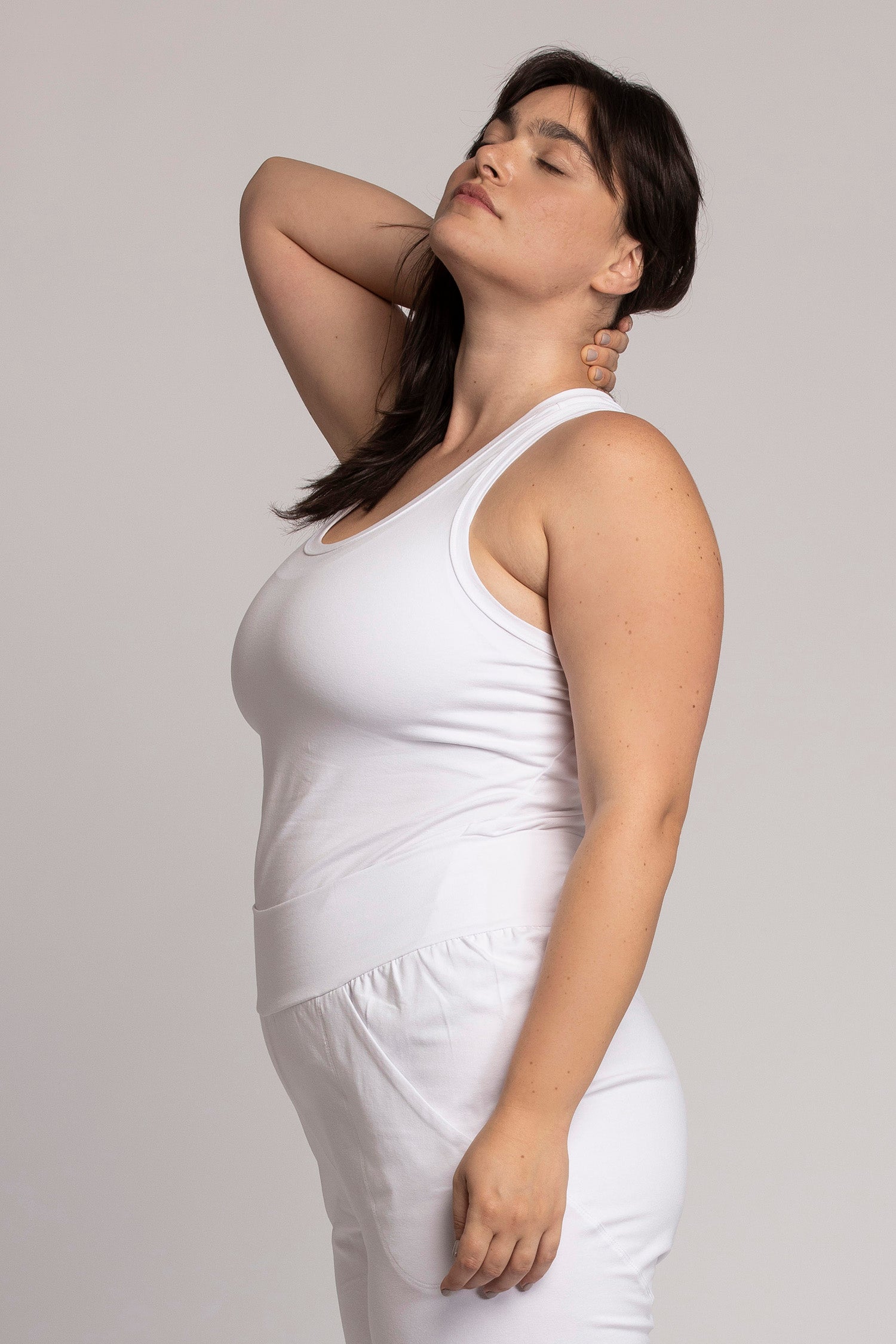 Organic Cotton Pure White Racer Tank Top