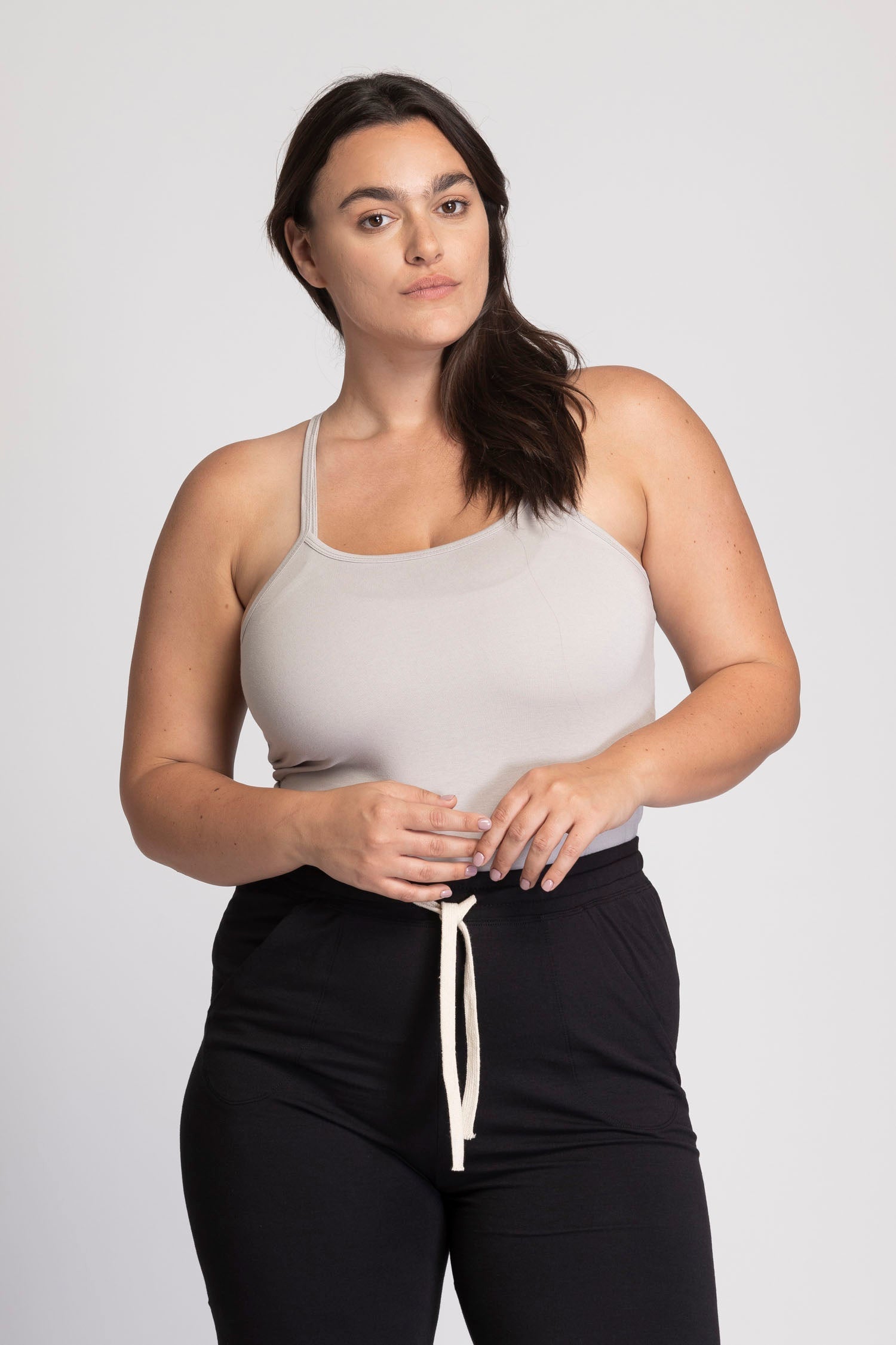 eco friendly yoga criss cross tank top