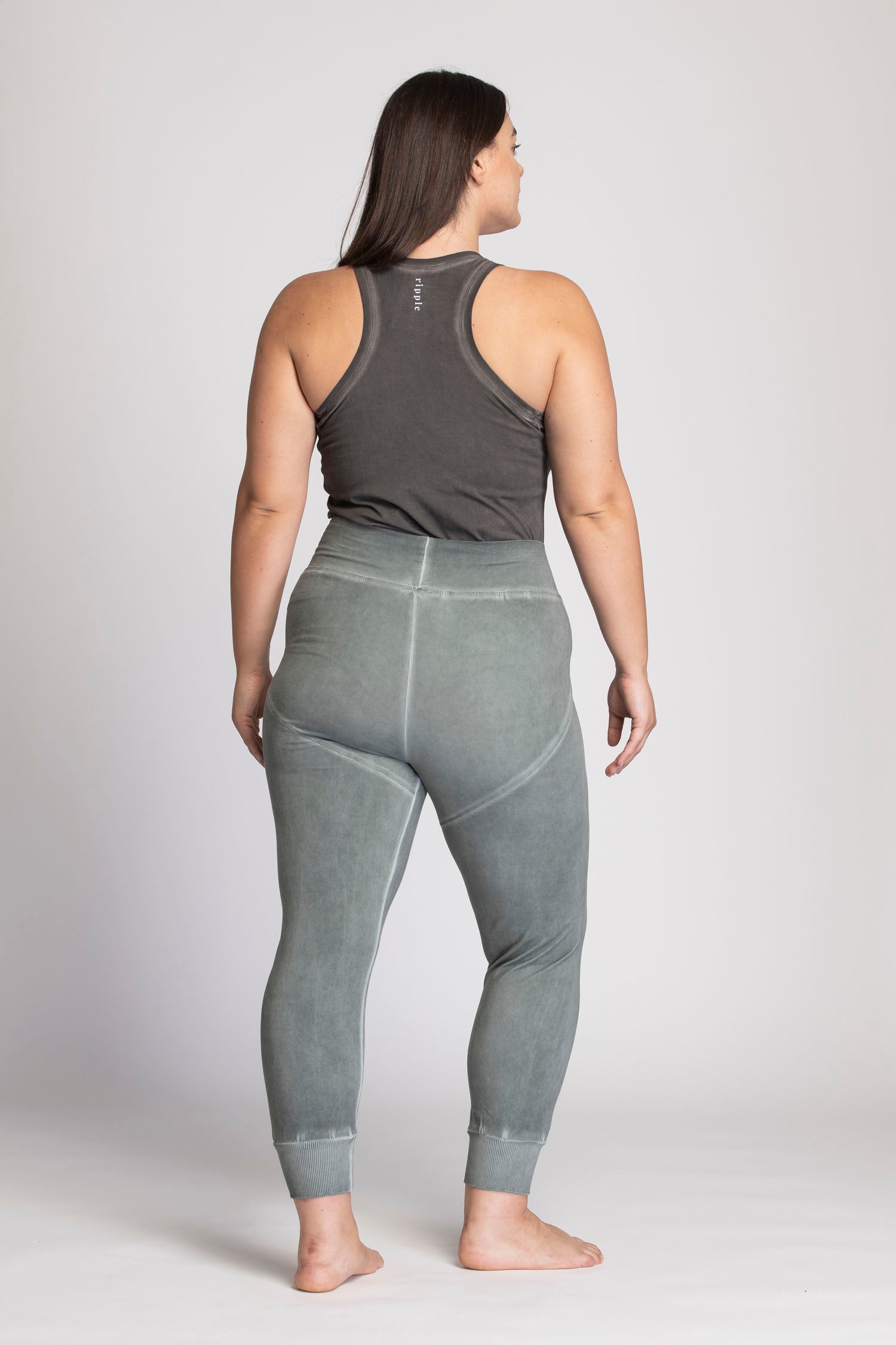 Buy Plus Size Ruffled Cuffed Capris-yoga Pants-hand Dyed Organic