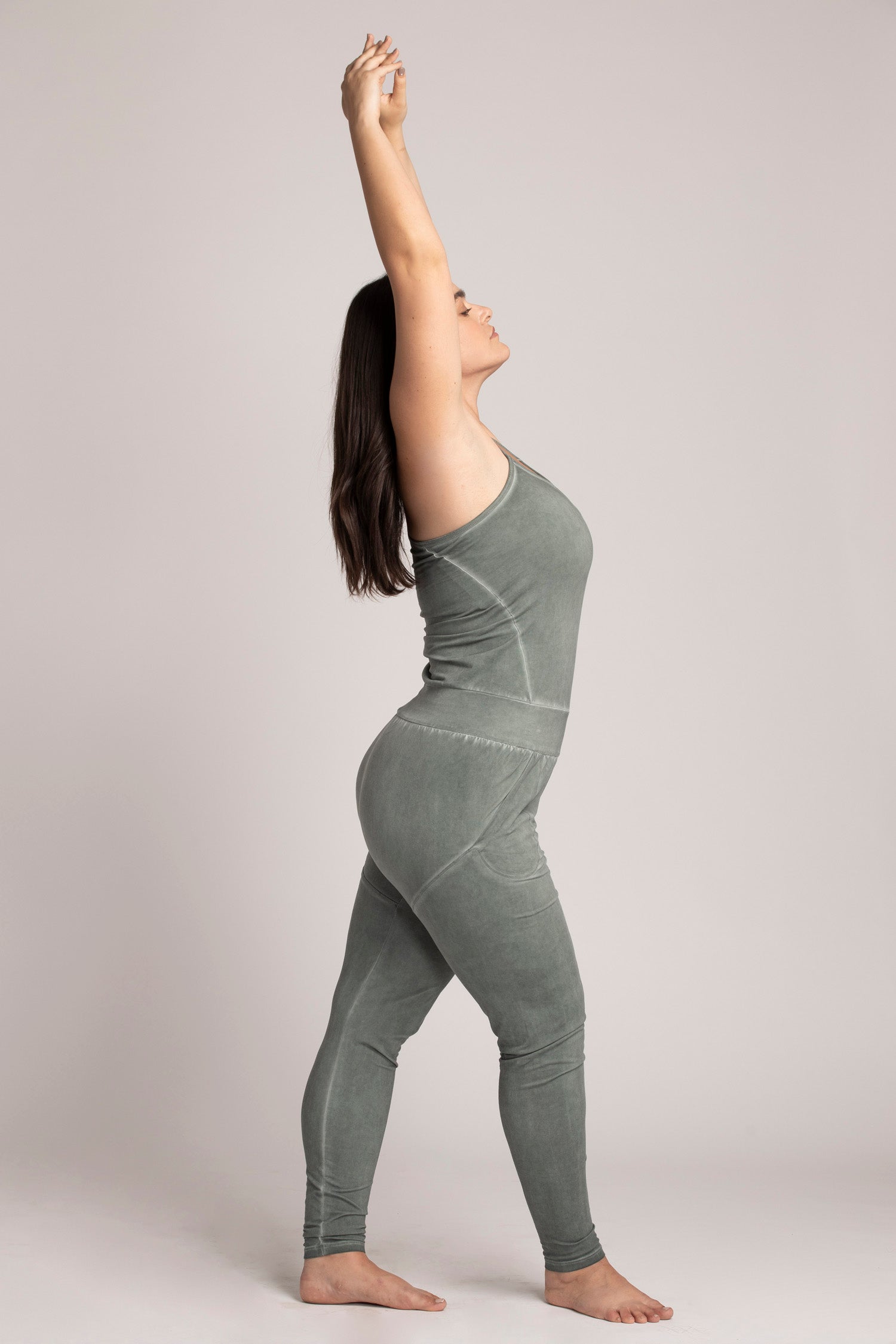 Stonewash Long Yoga Jumpsuit