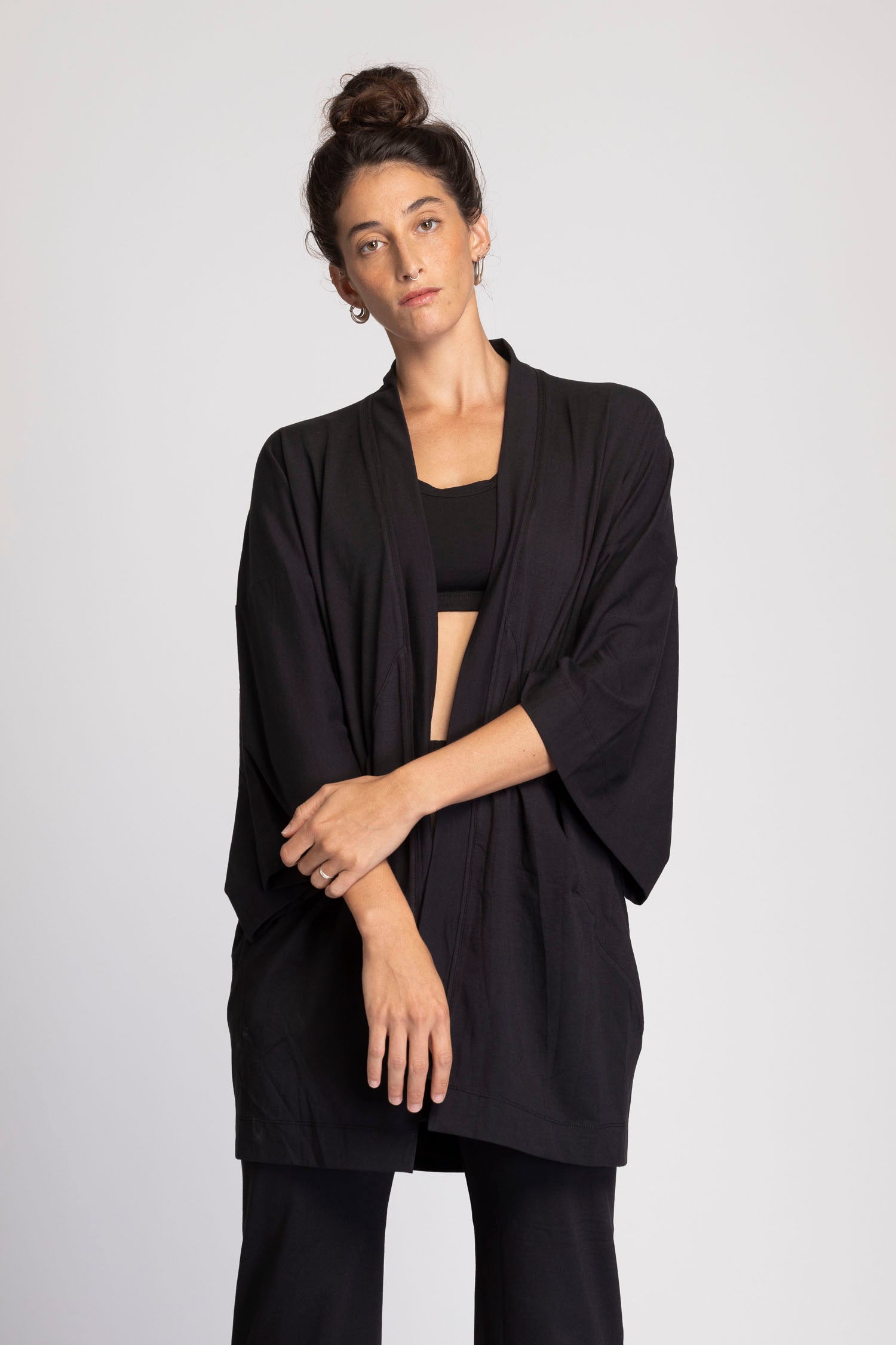 | Lounge Kimono Soft Cardigan Ripple Wear Yoga Modal