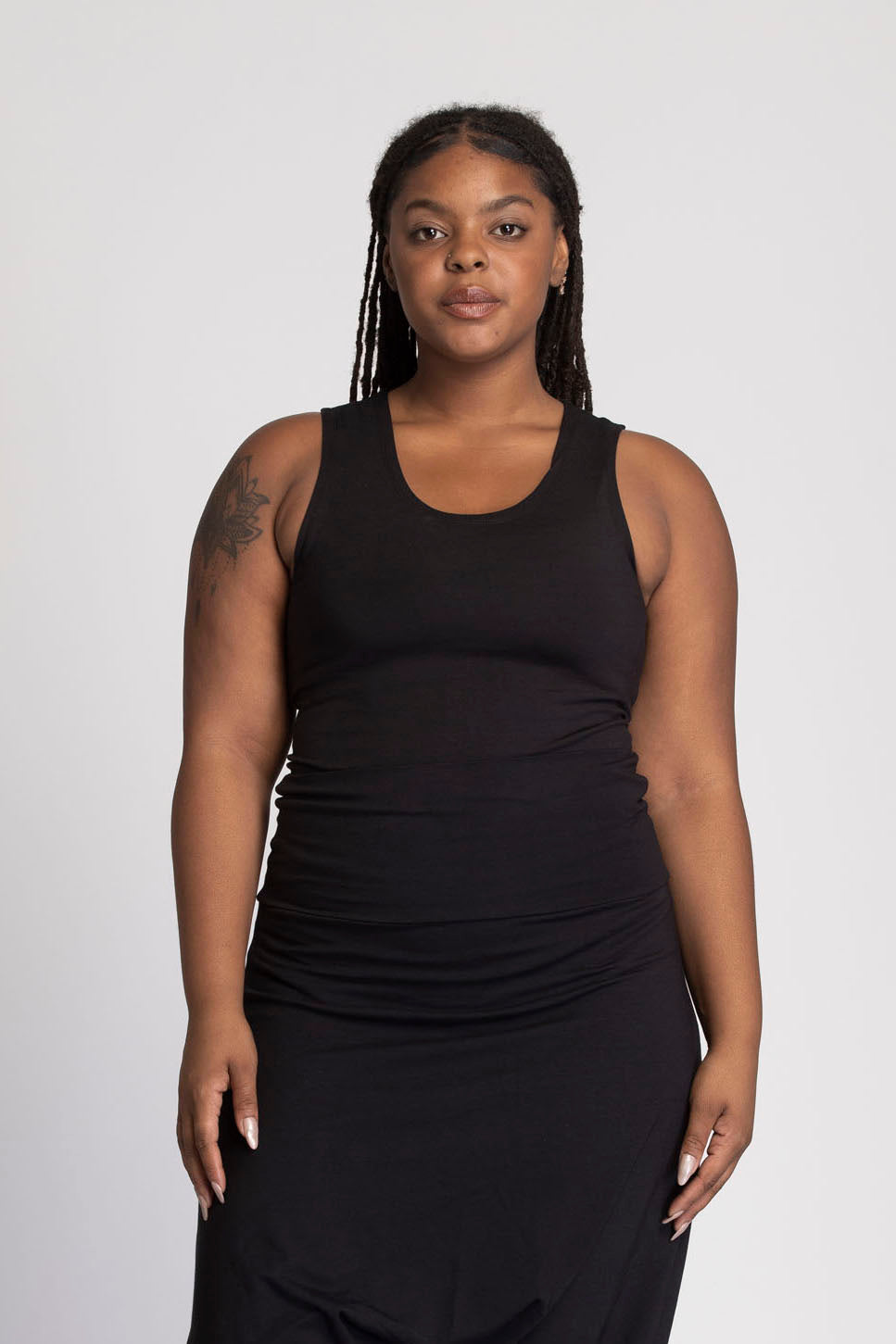 Organic Cotton Half Moon Open Back Tank Top