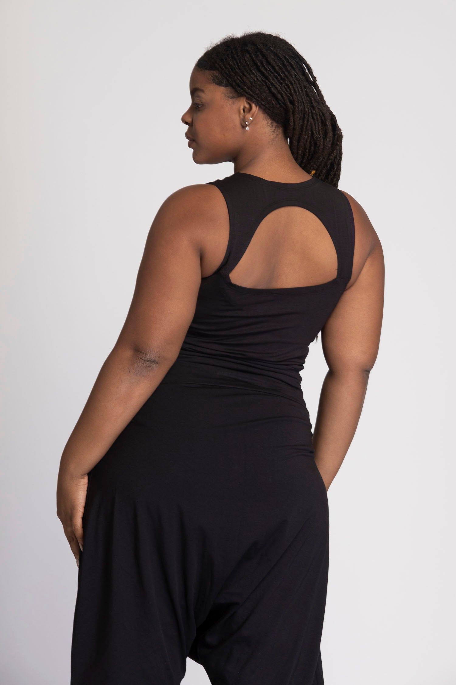 Half Moon Open Back Tank Top