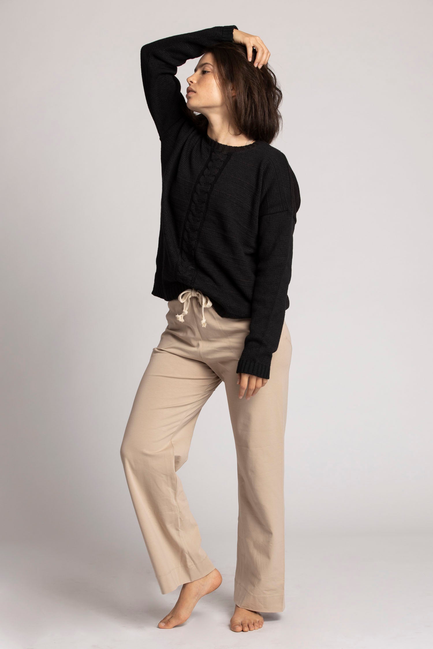 Knitted Braided Box Sweater womens clothing Ripple Yoga Wear 