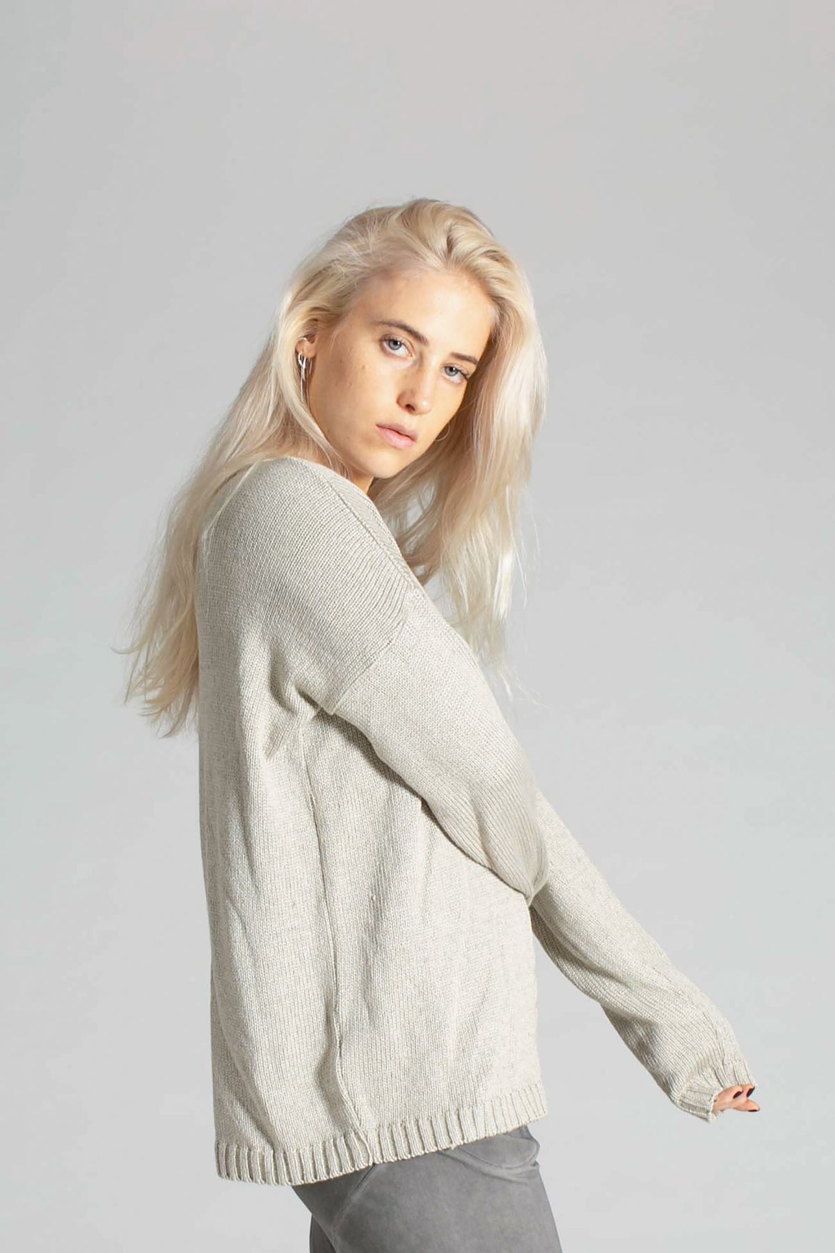 Knitted Braided Box Sweater