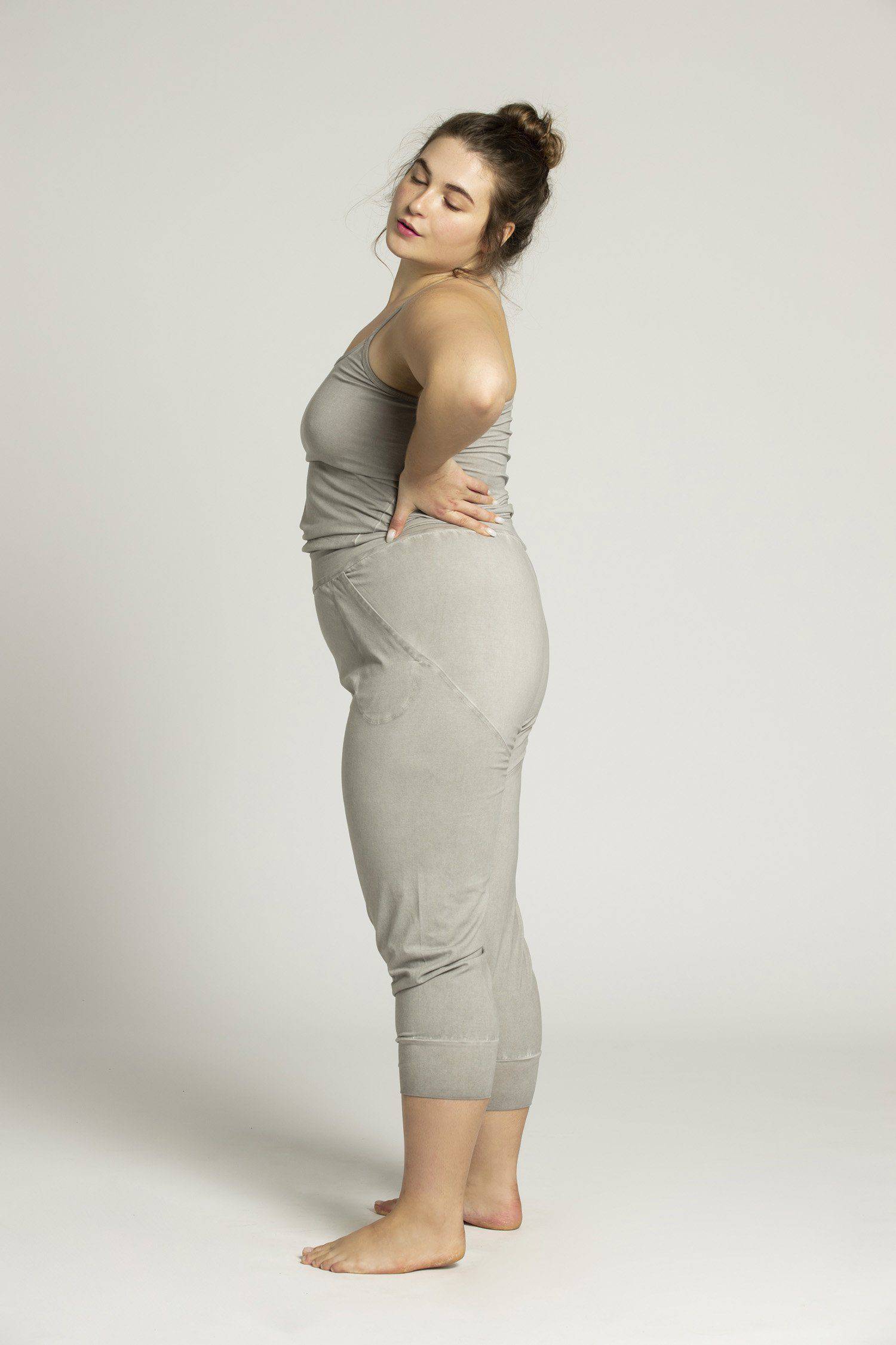 Light Grey Stone Wash Yoga Jumpsuit womens clothing Ripple Yoga Wear 