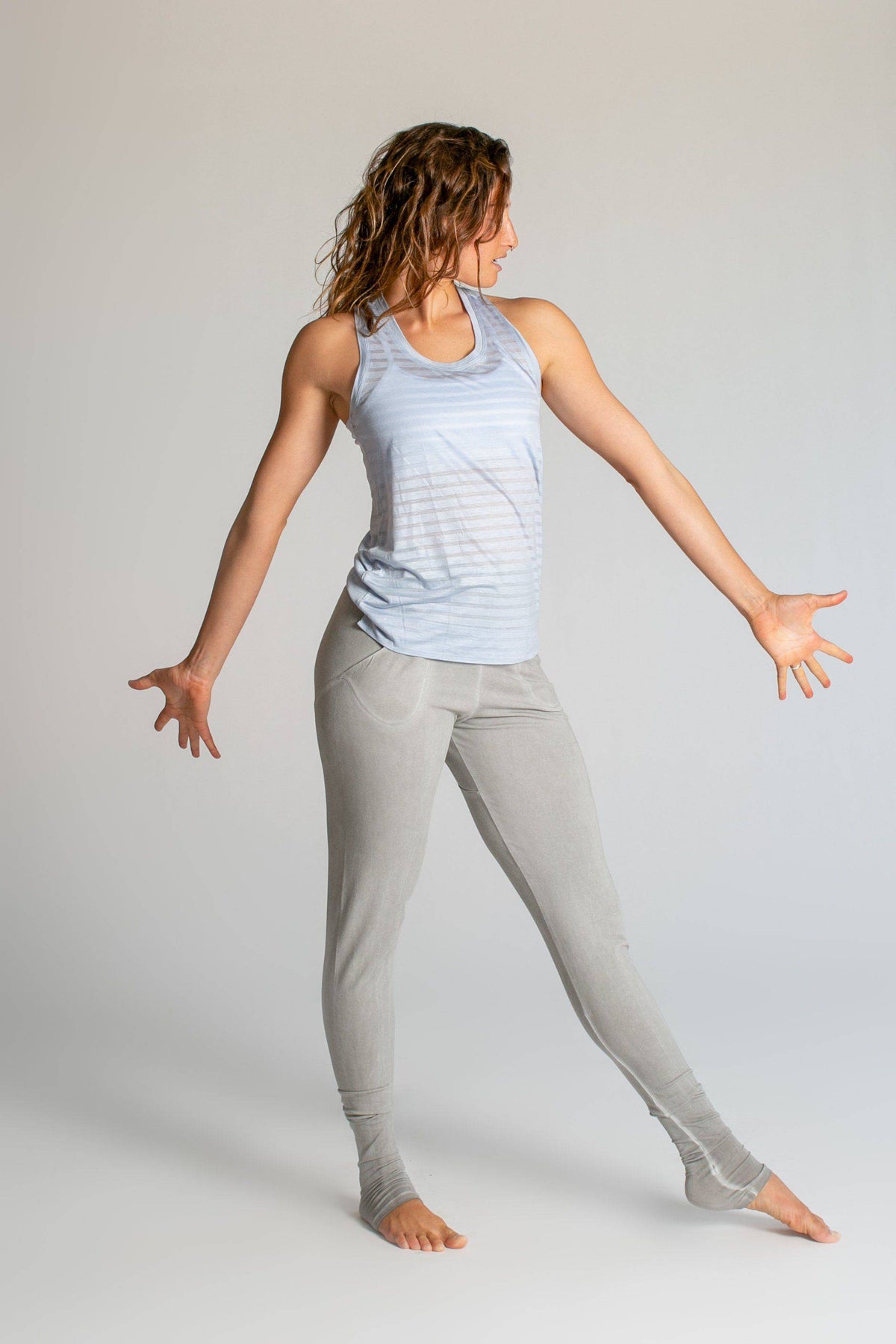 Limited Edition Striped Viscose Racer Back Tank Top - womens clothing - Ripple Yoga Wear