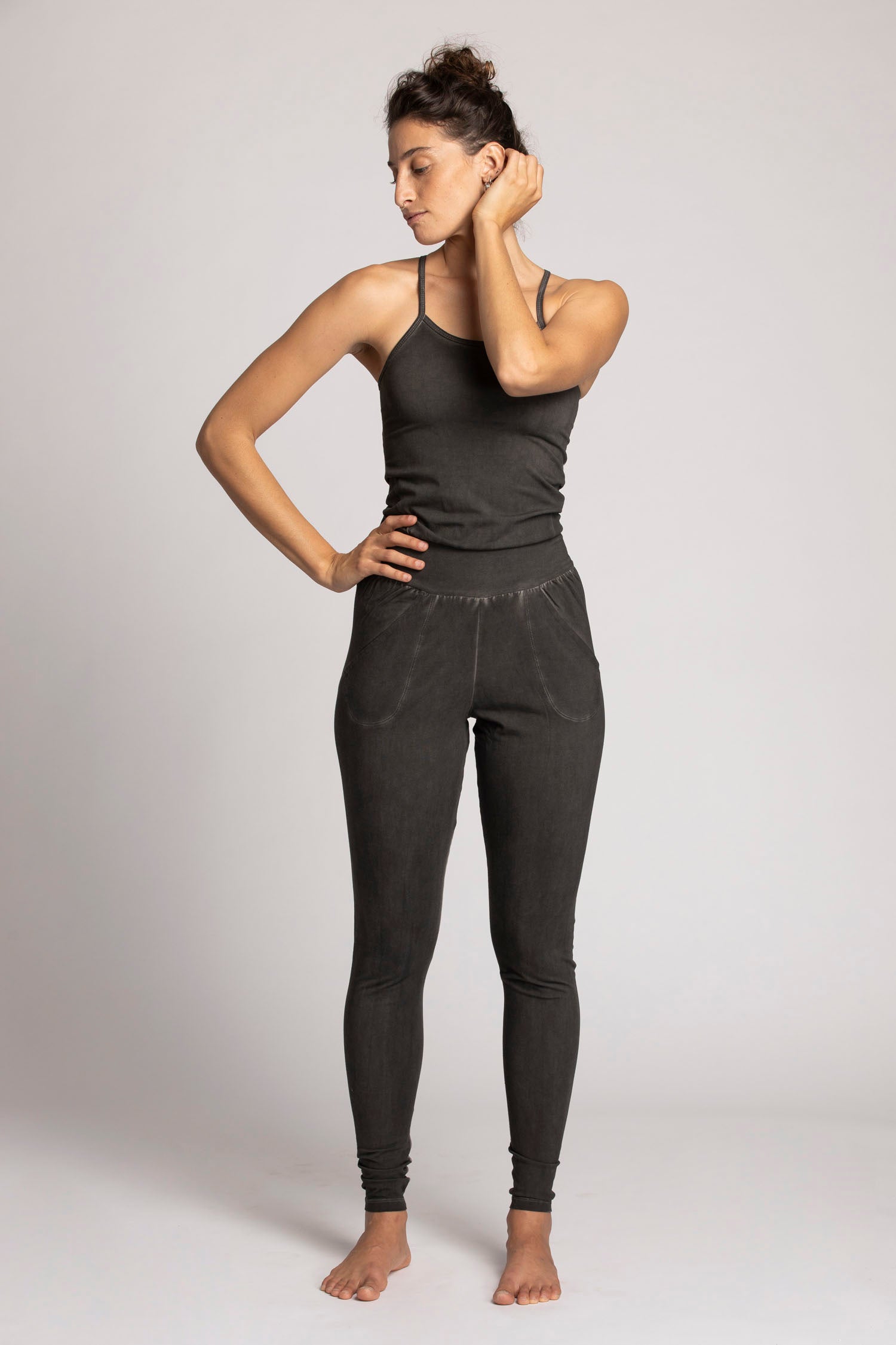 Long Stone Wash Jumpsuit womens clothing Ripple Yoga Wear 