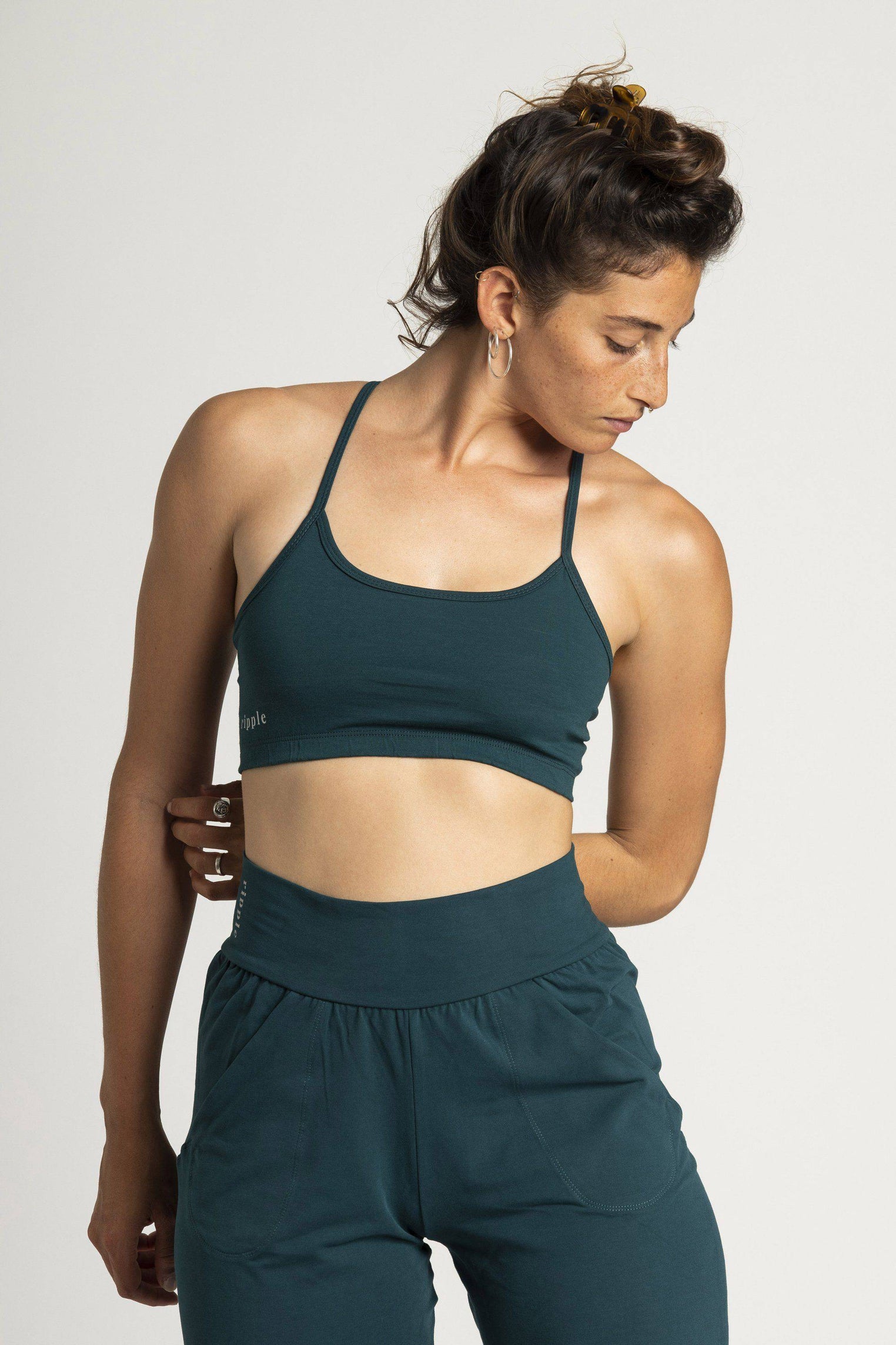 Organic Cotton Criss Cross Bra - womens clothing - Ripple Yoga Wear