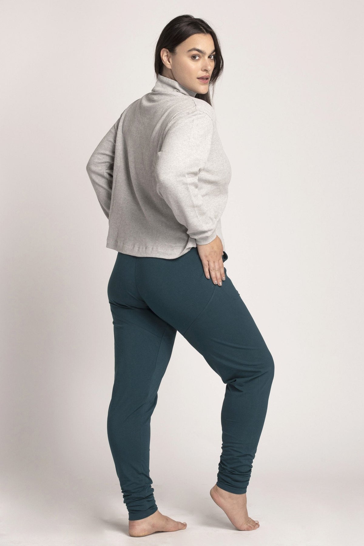 Organic Cotton Extra Long Slouchy Pants womens clothing Ripple Yoga Wear 