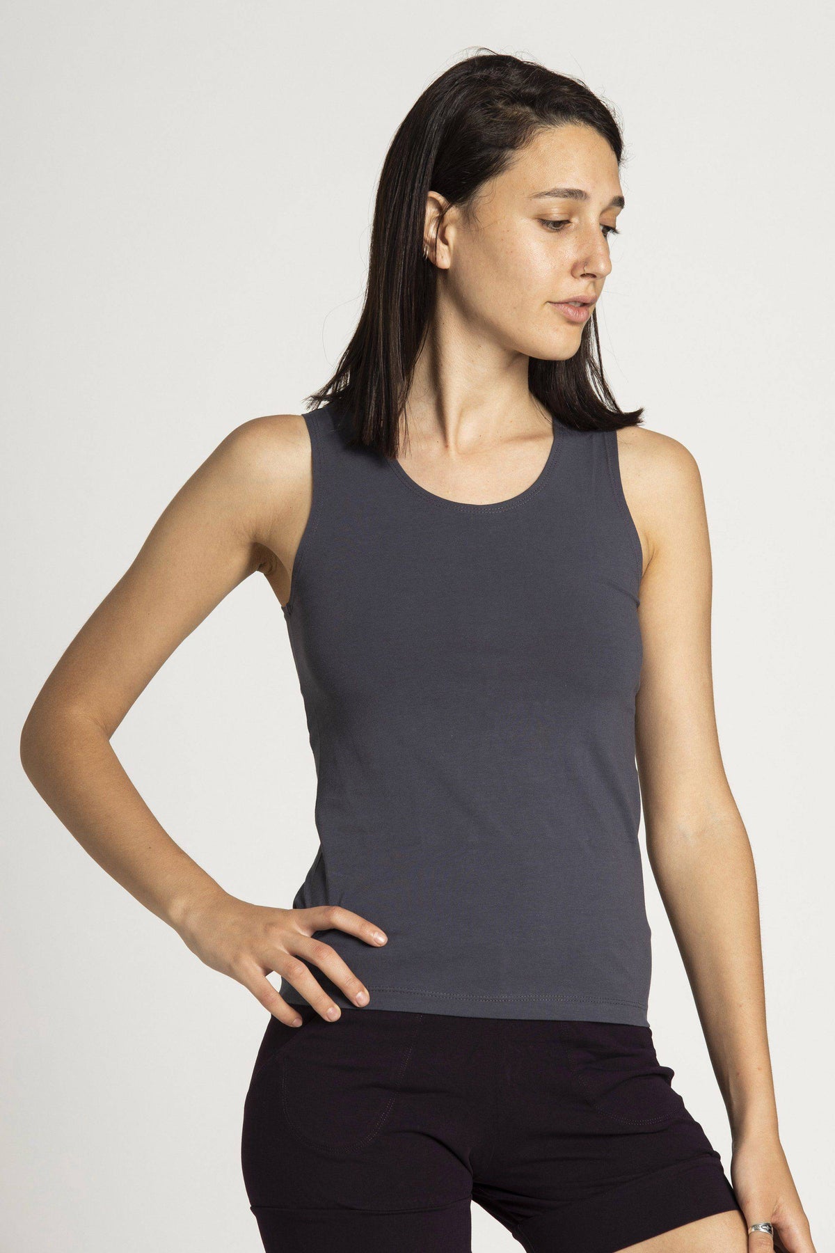 Organic Cotton Half Moon Open Back Tank Top - womens clothing - Ripple Yoga Wear