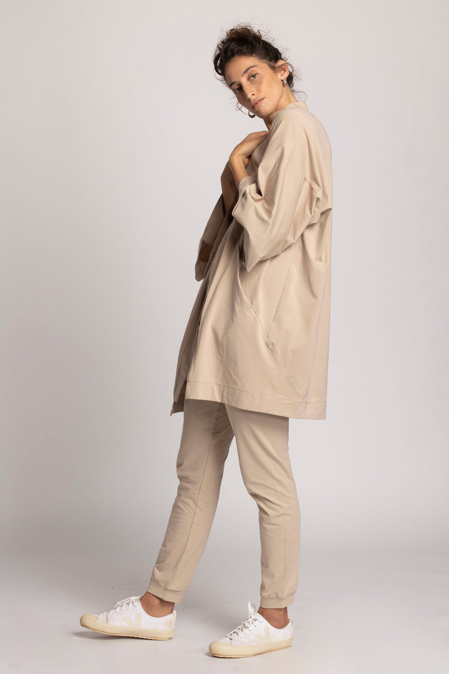 Organic cotton Lounge Kimono Cardigan womens clothing Ripple Yoga Wear 