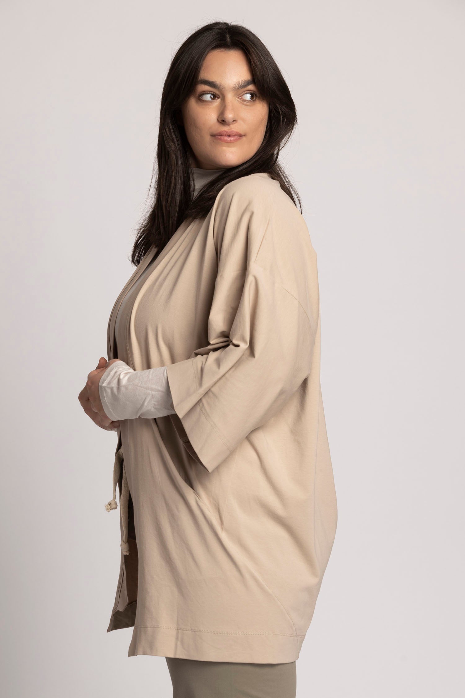 Organic cotton Lounge Kimono Cardigan womens clothing Ripple Yoga Wear 