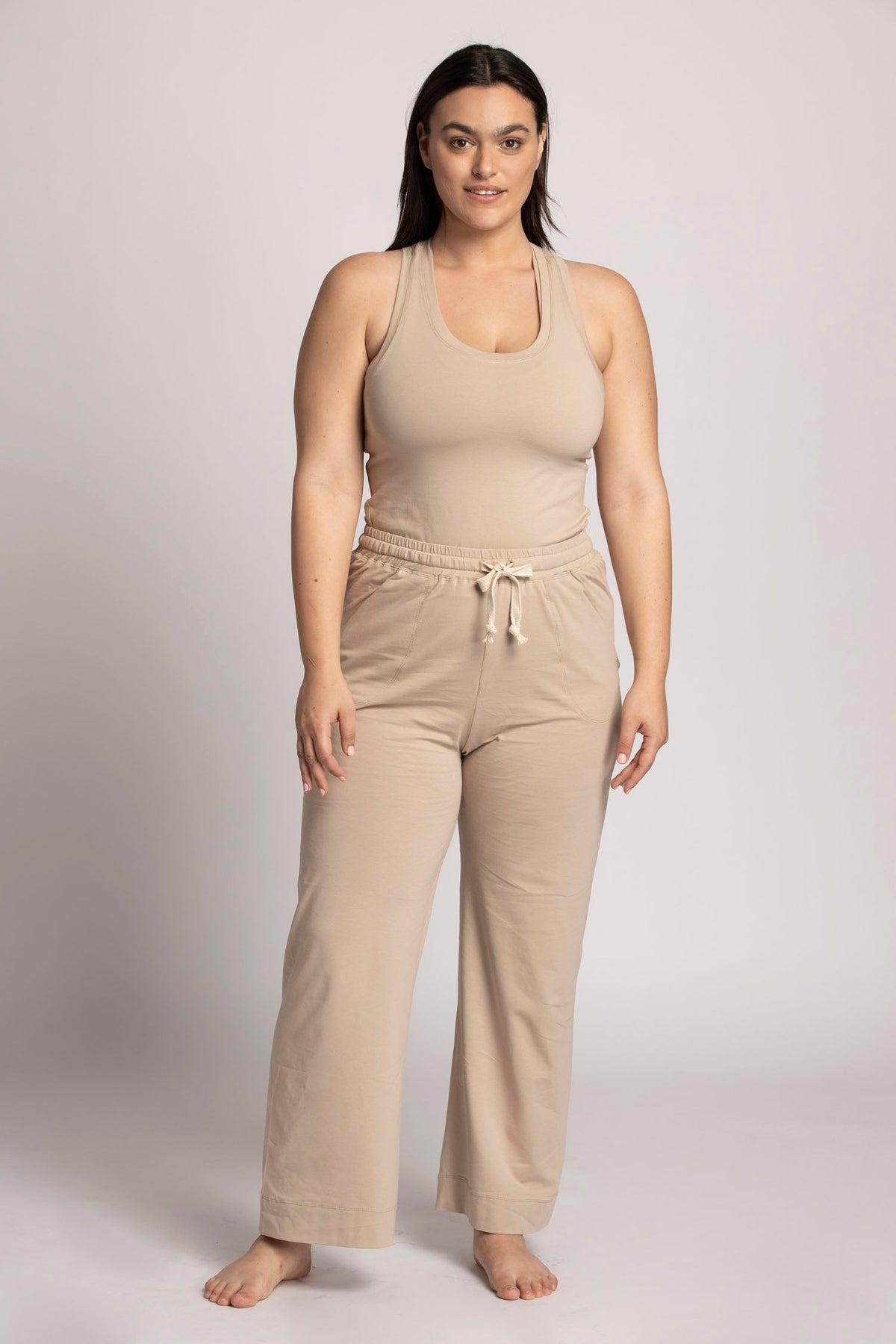 Organic Cotton Wide Leg Lounge Pants womens clothing Ripple Yoga Wear 