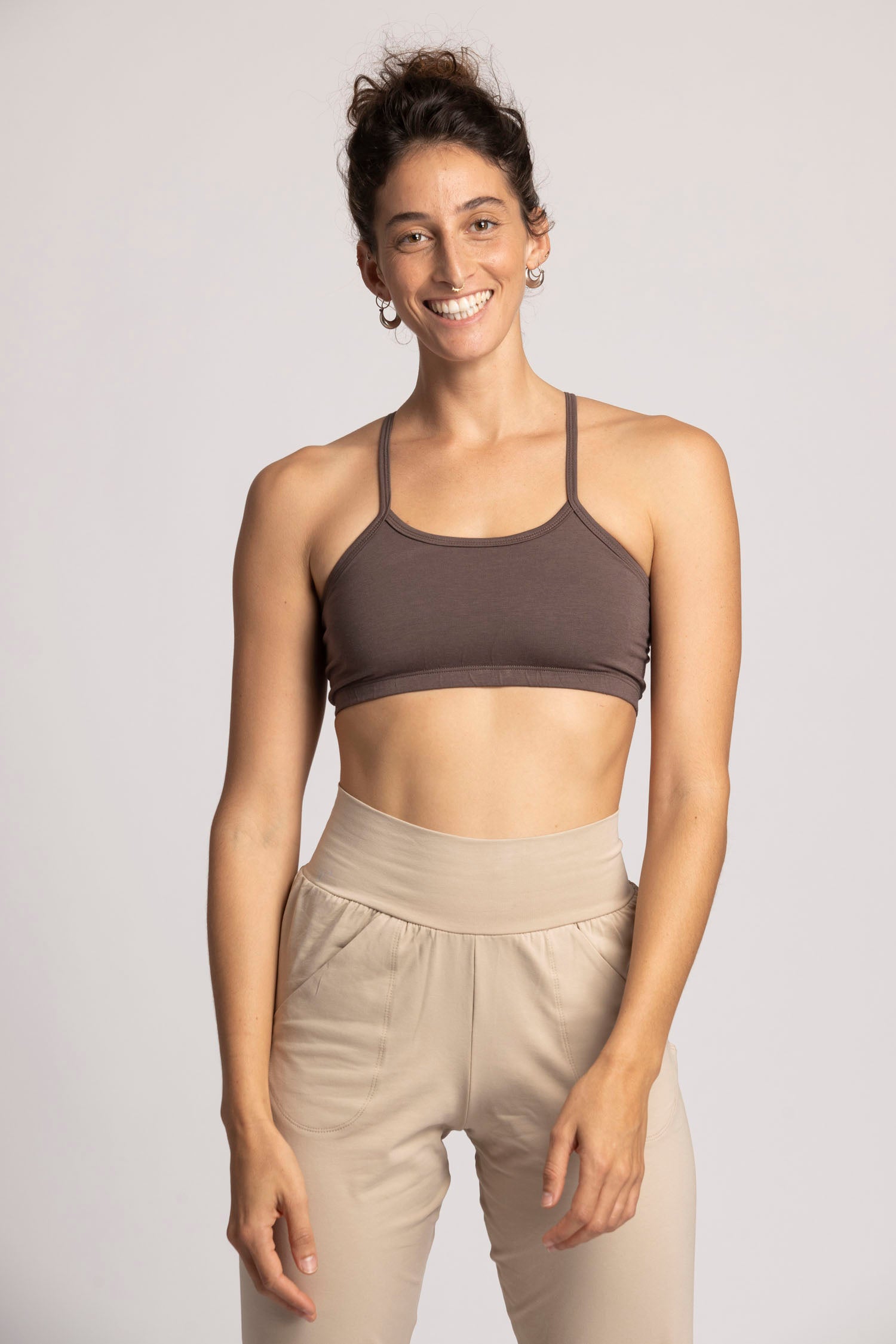 Pecan Criss Cross Bra womens clothing Ripple Yoga Wear 