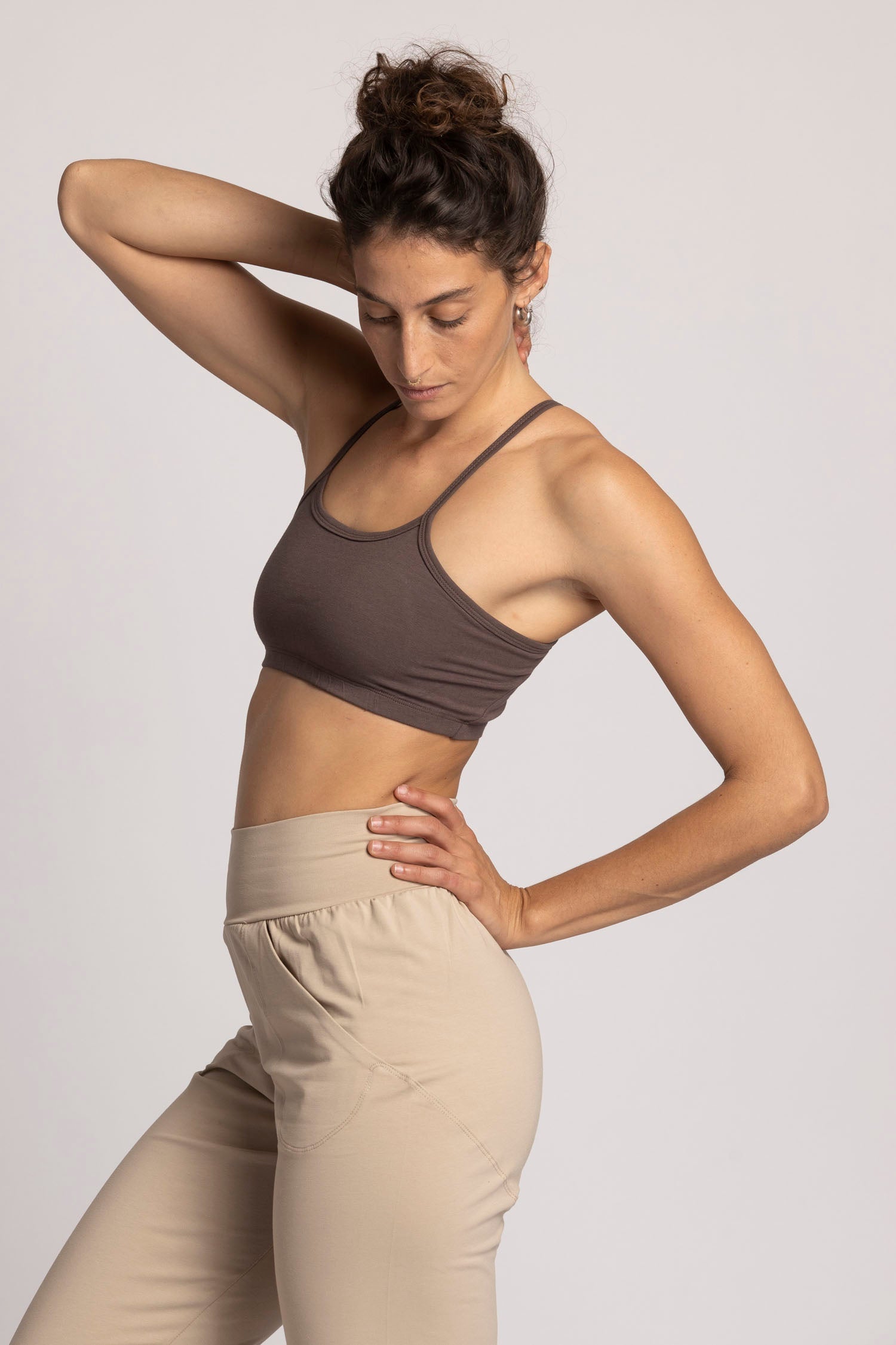 Pecan Criss Cross Bra womens clothing Ripple Yoga Wear 