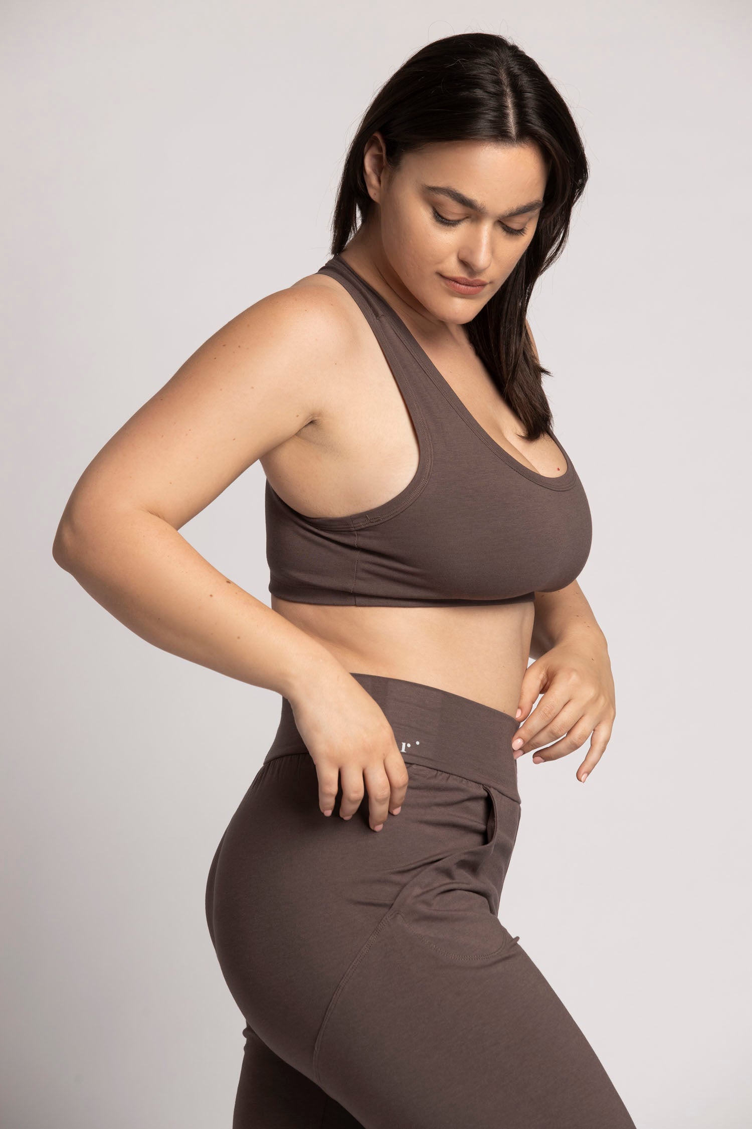 Pecan Racer-Back Bra womens clothing Ripple Yoga Wear 