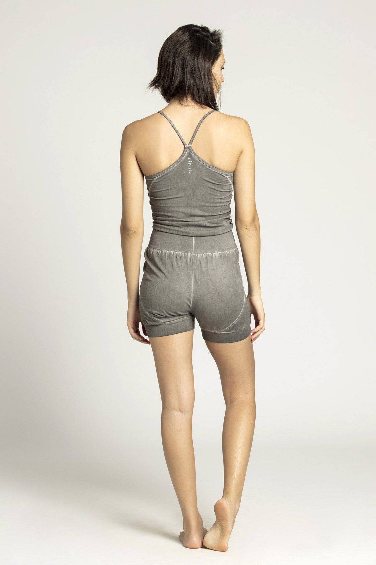 Short Stone Wash Yoga Jumpsuit - womens clothing - Ripple Yoga Wear