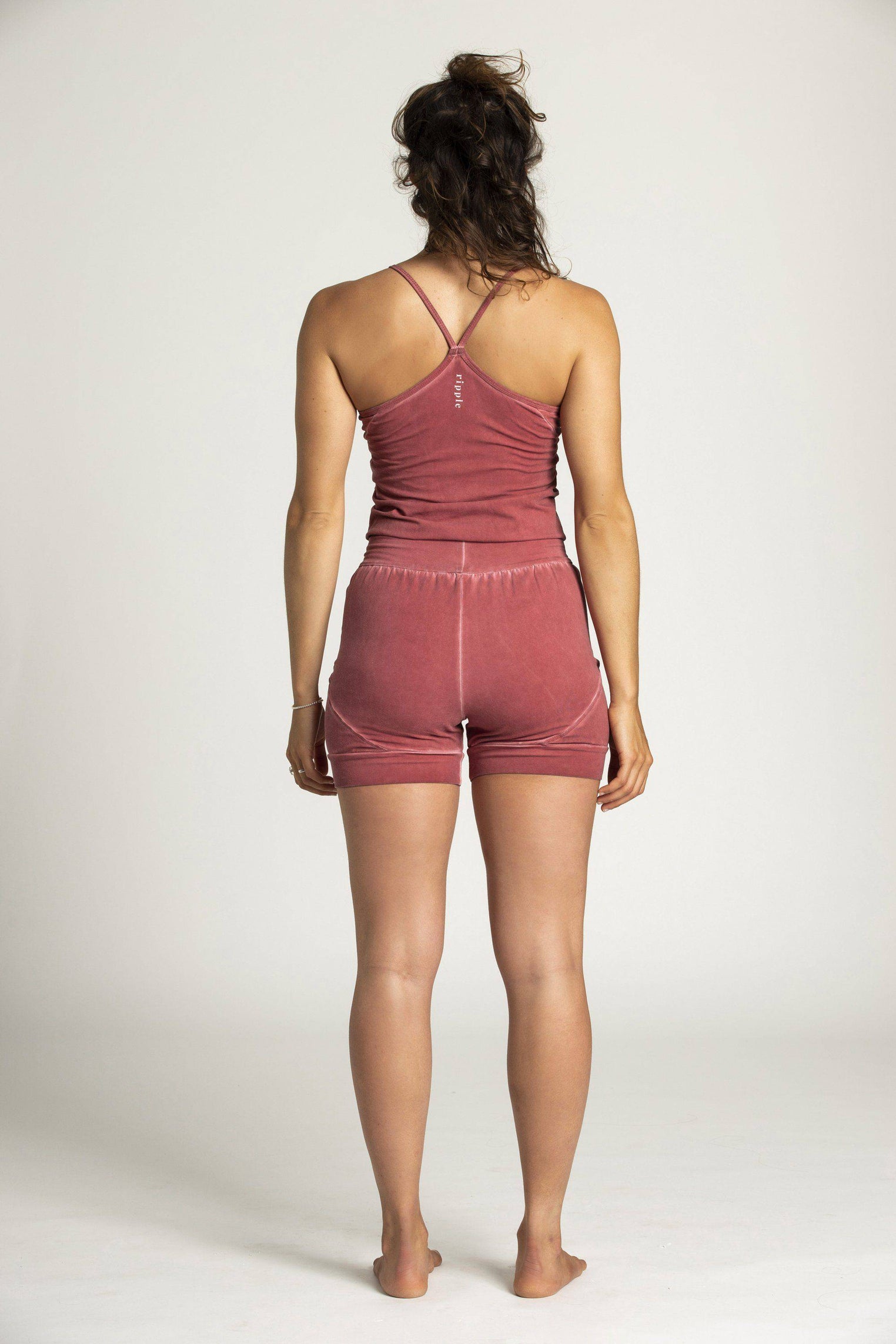 Short Stone Wash Yoga Jumpsuit - womens clothing - Ripple Yoga Wear