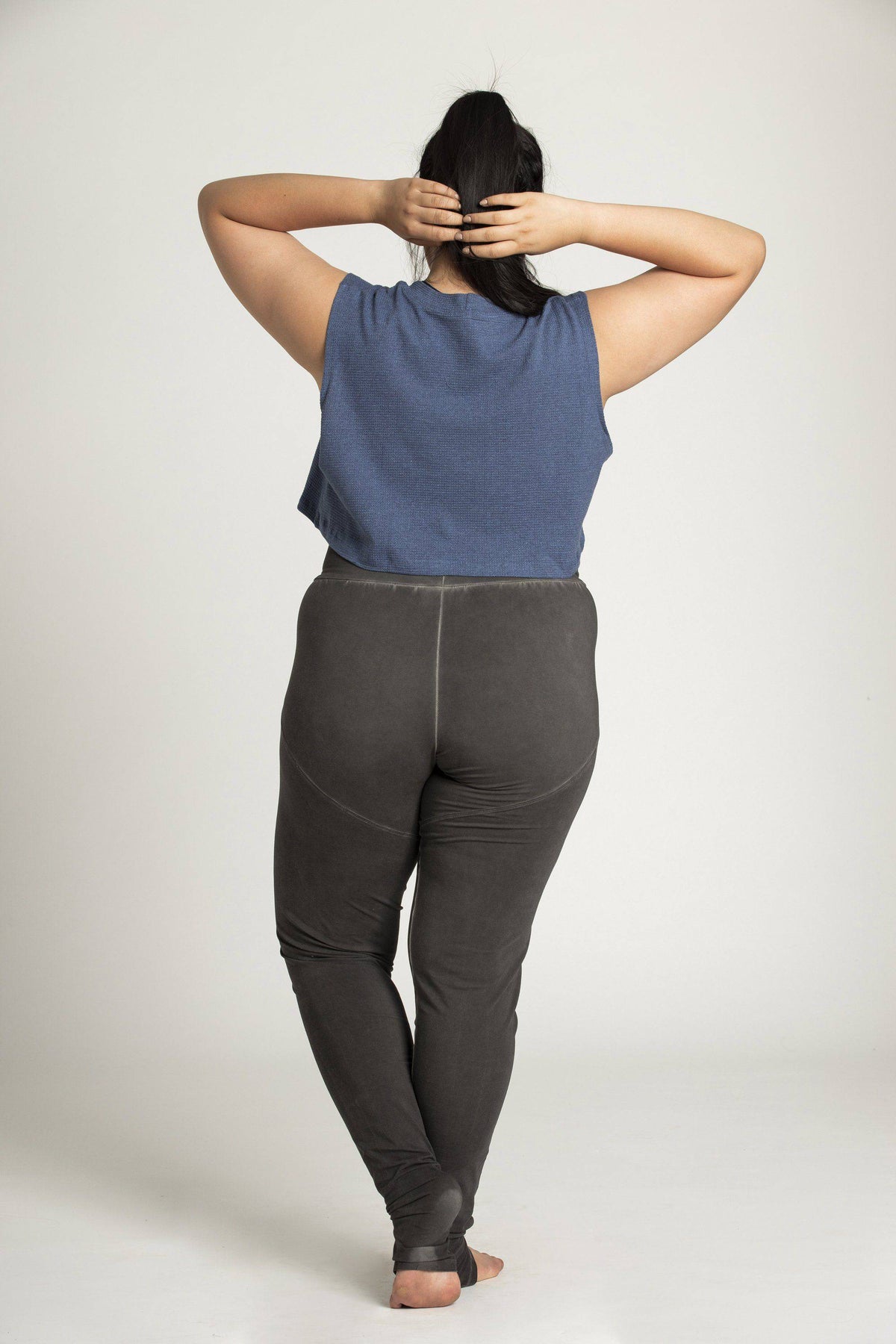 Stone Wash Extra Long Slouchy Pants - womens clothing - Ripple Yoga Wear